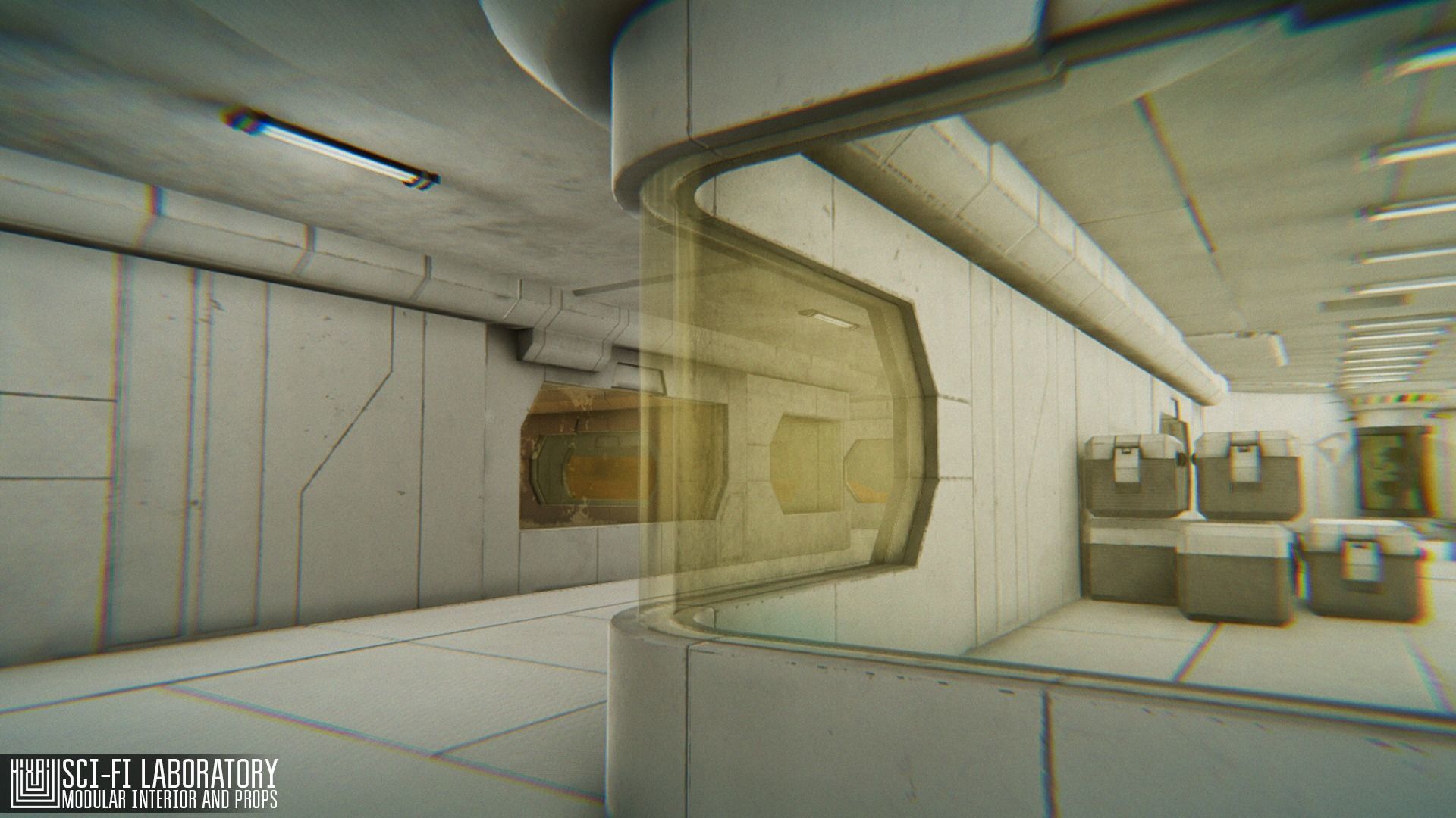 Sci-fi laboratory - modular interior and props 3D model_17