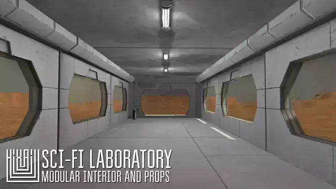 Sci-fi laboratory - modular interior and props