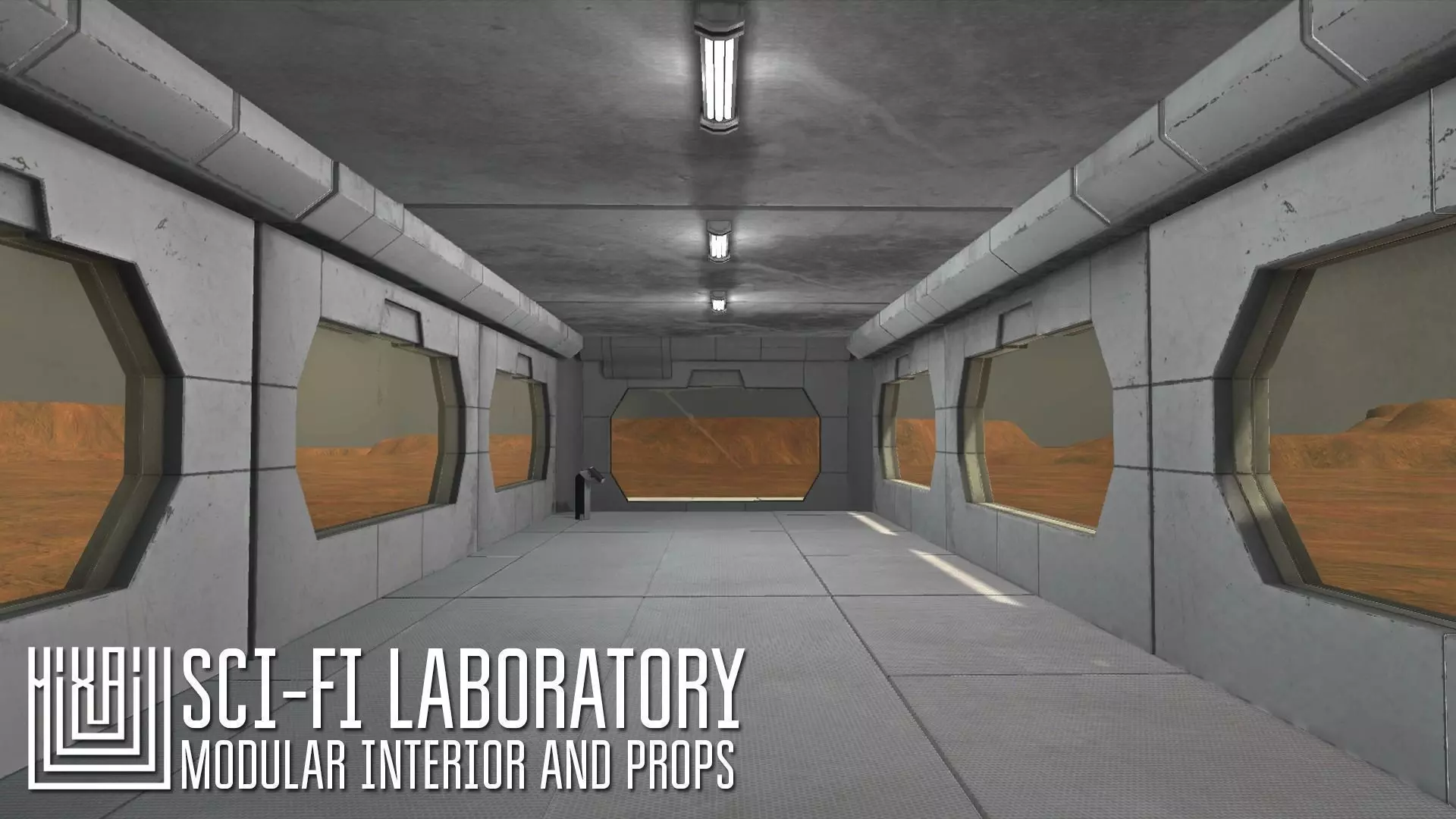 Sci-fi laboratory - modular interior and props 3D model_0