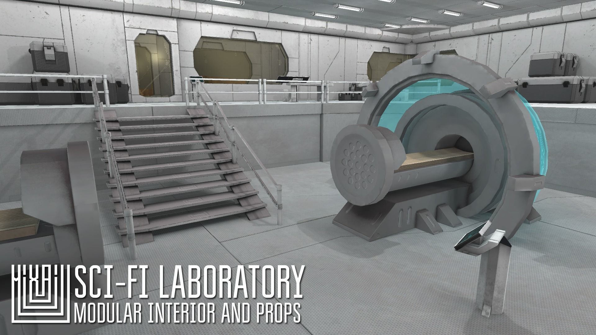 Sci-fi laboratory - modular interior and props 3D model_6
