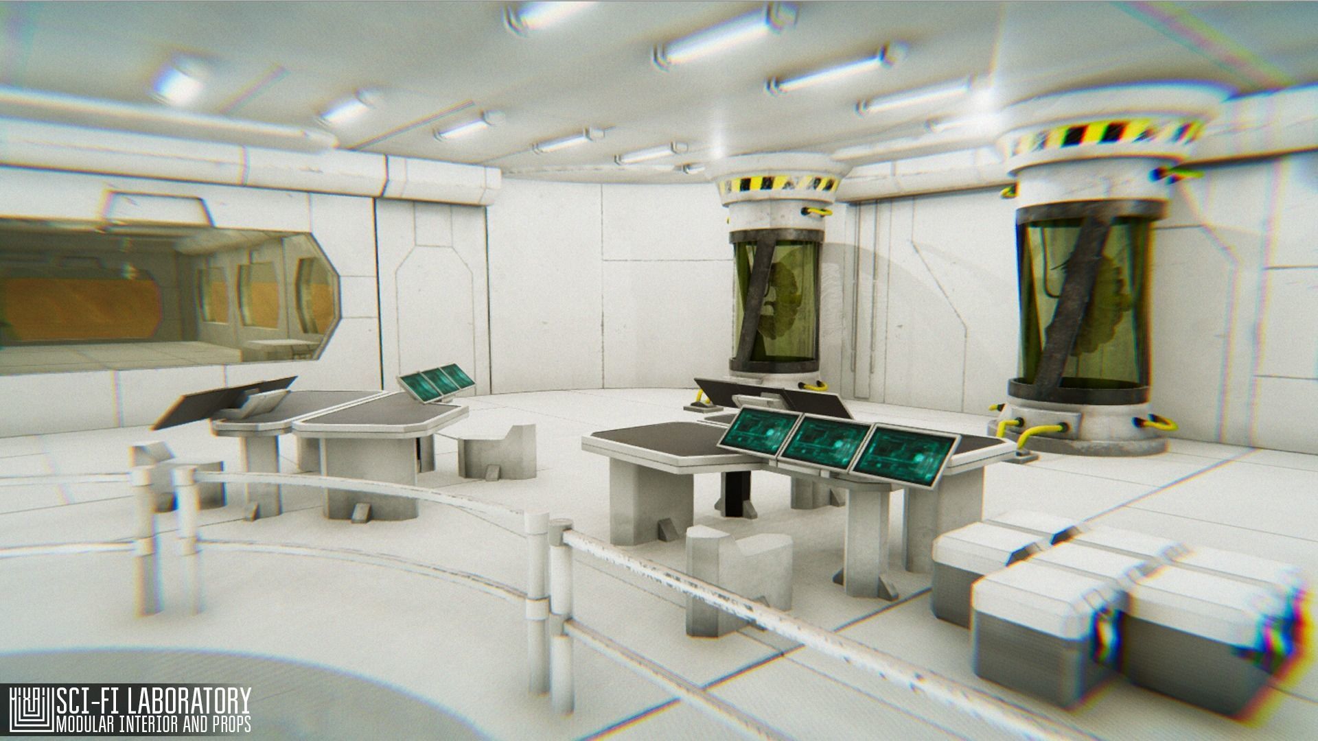 Sci-fi laboratory - modular interior and props 3D model_19