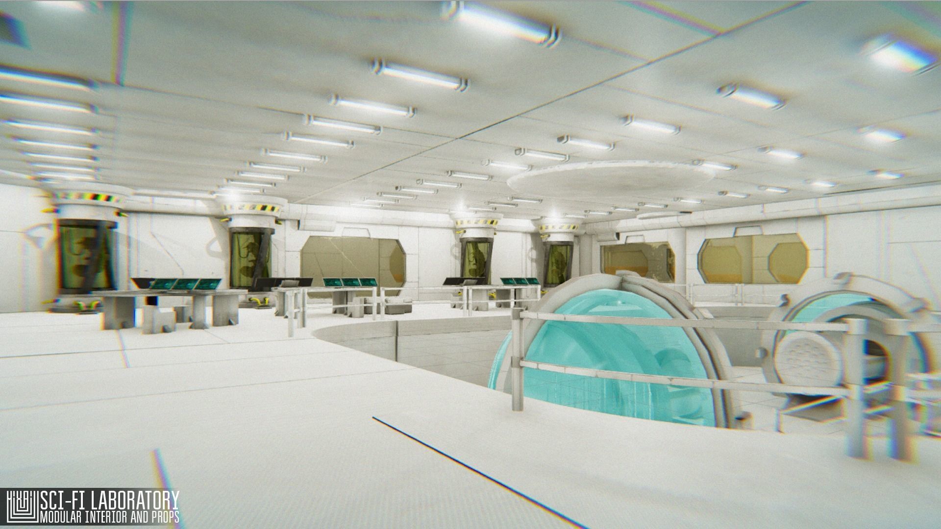 Sci-fi laboratory - modular interior and props 3D model_21