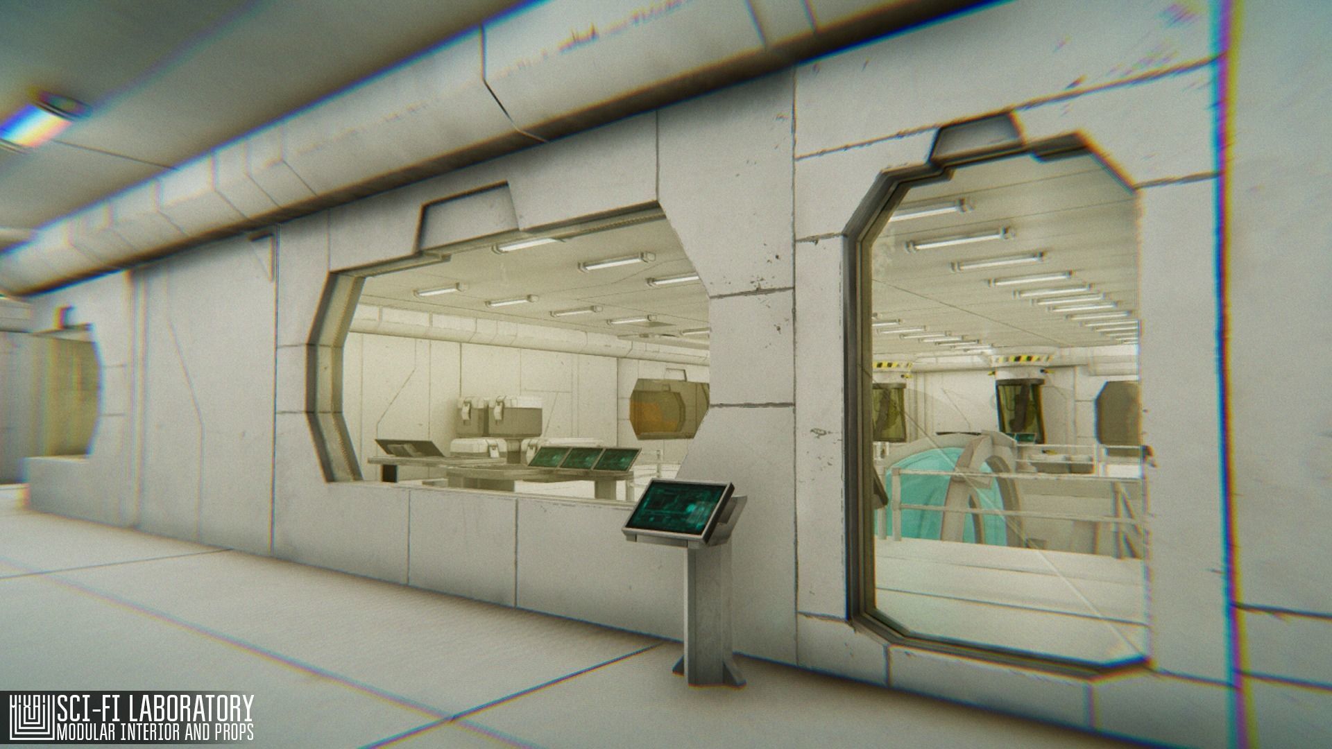 Sci-fi laboratory - modular interior and props 3D model_18
