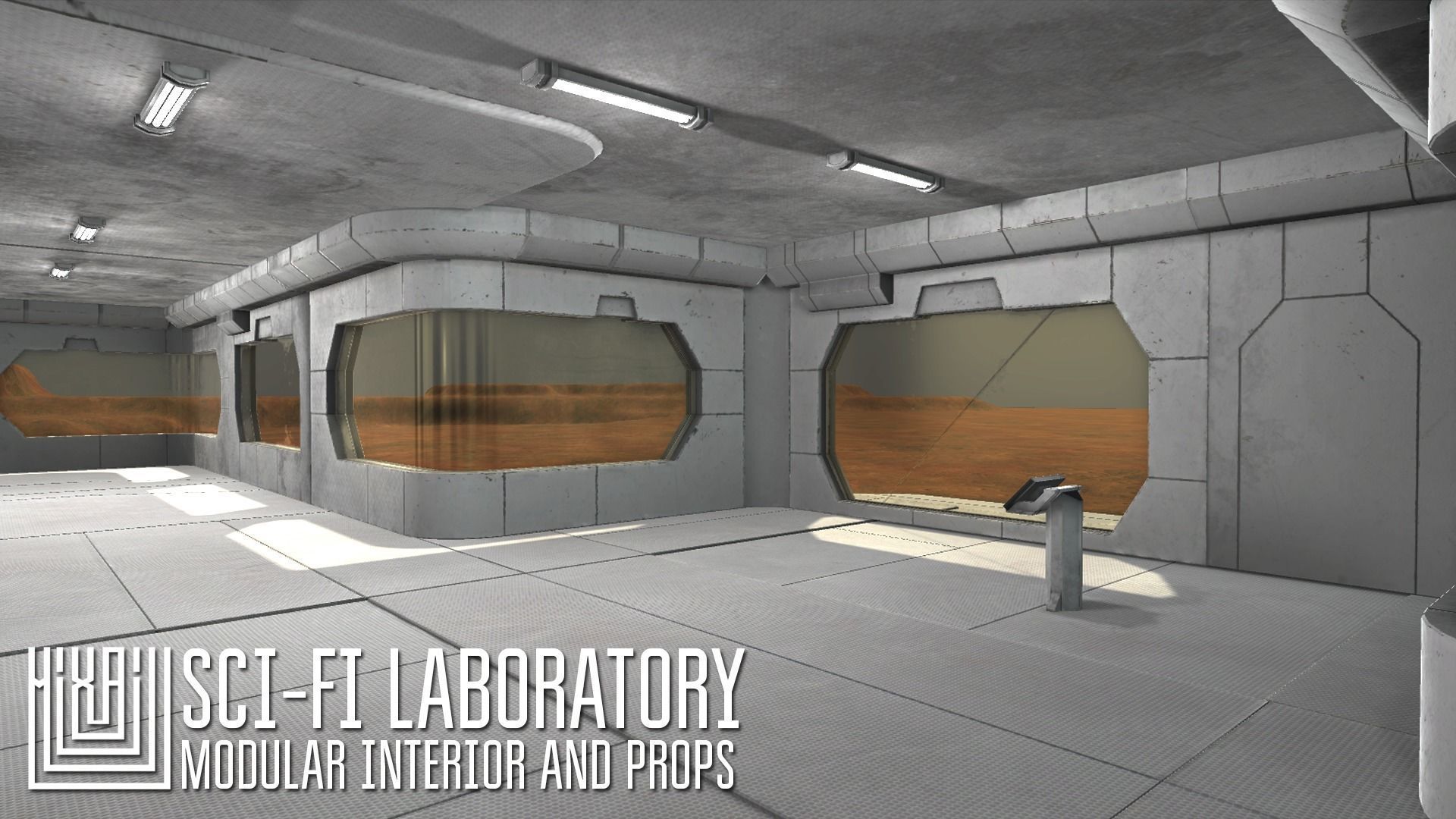 Sci-fi laboratory - modular interior and props 3D model_3