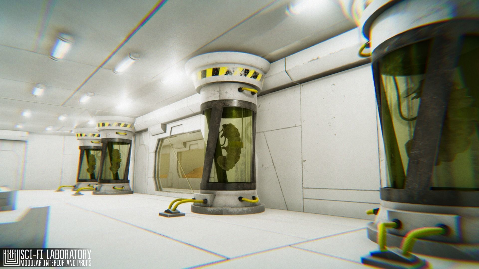 Sci-fi laboratory - modular interior and props 3D model_14