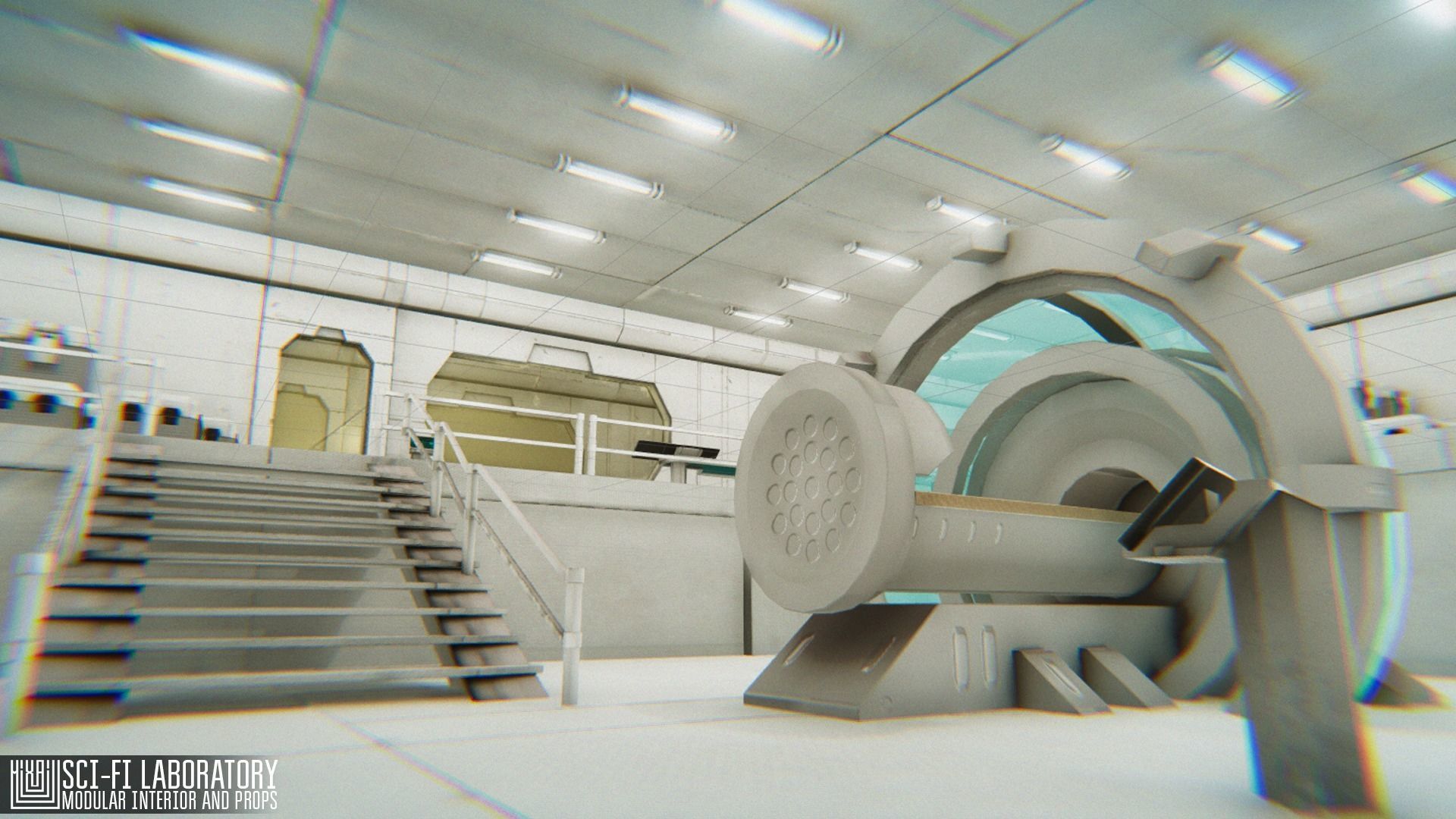 Sci-fi laboratory - modular interior and props 3D model_15