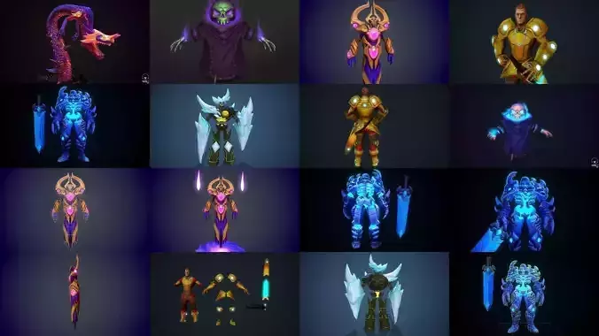 handpainted stylized characters 3D Model Collection