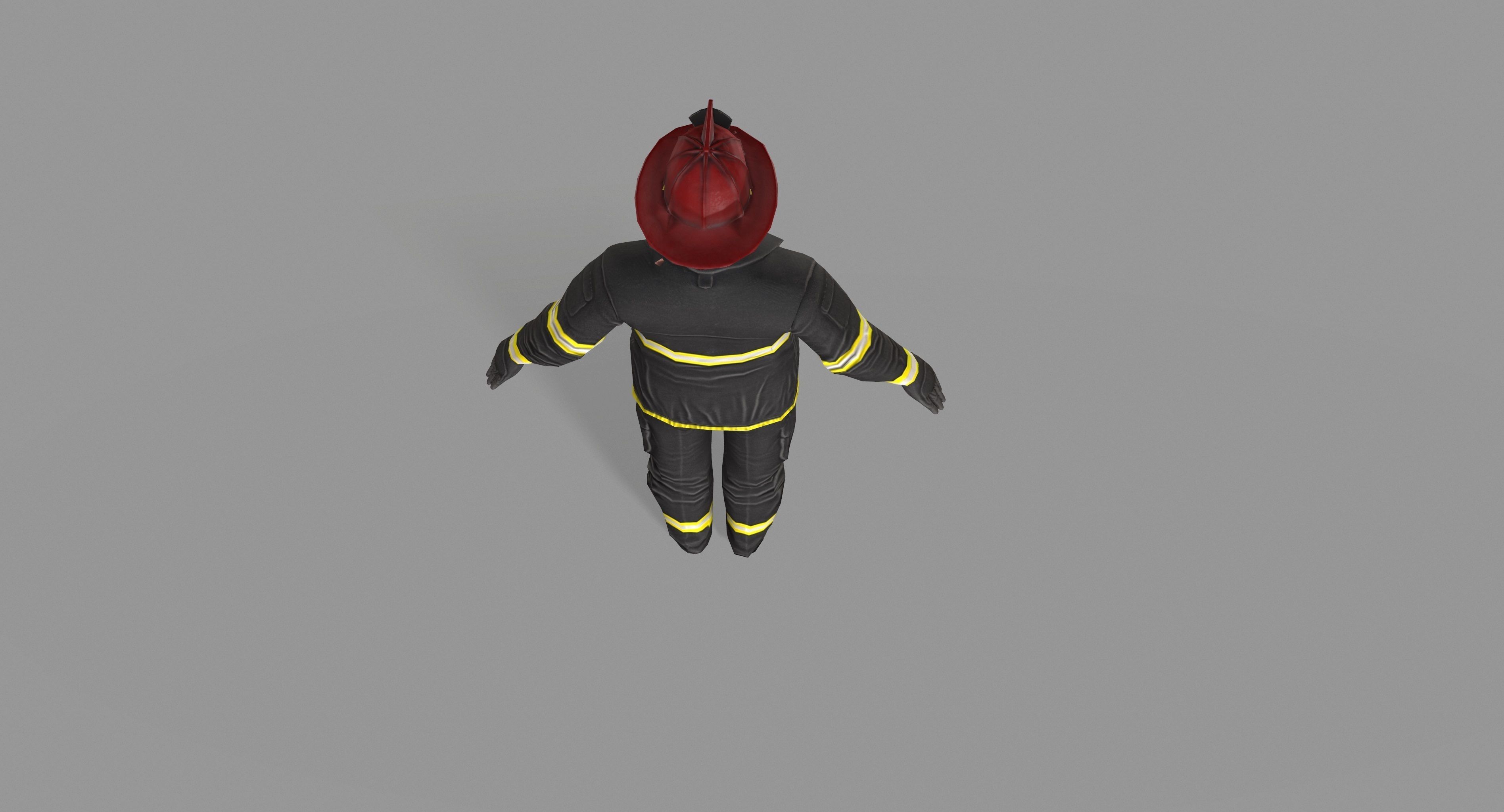 Fireman firefighter Low-poly 3D model_23