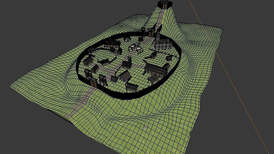 Early medieval castle Free low-poly 3D model_6