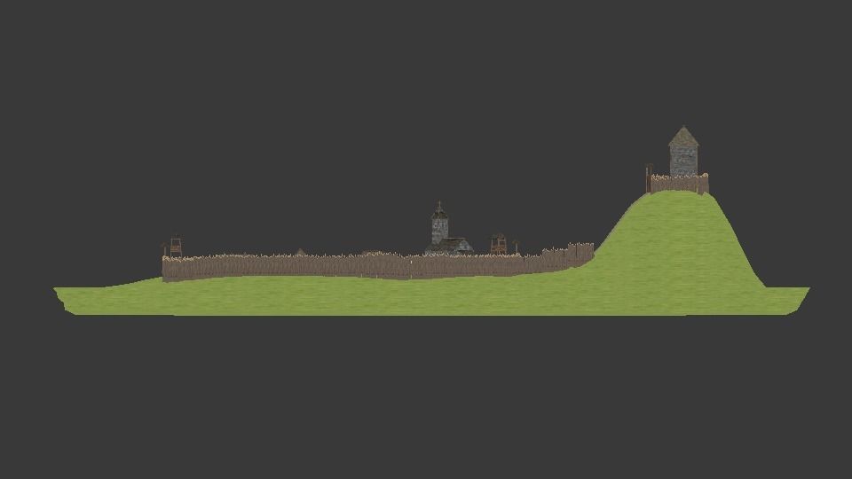 Early medieval castle Free low-poly 3D model_5