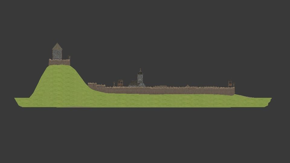 Early medieval castle Free low-poly 3D model_4