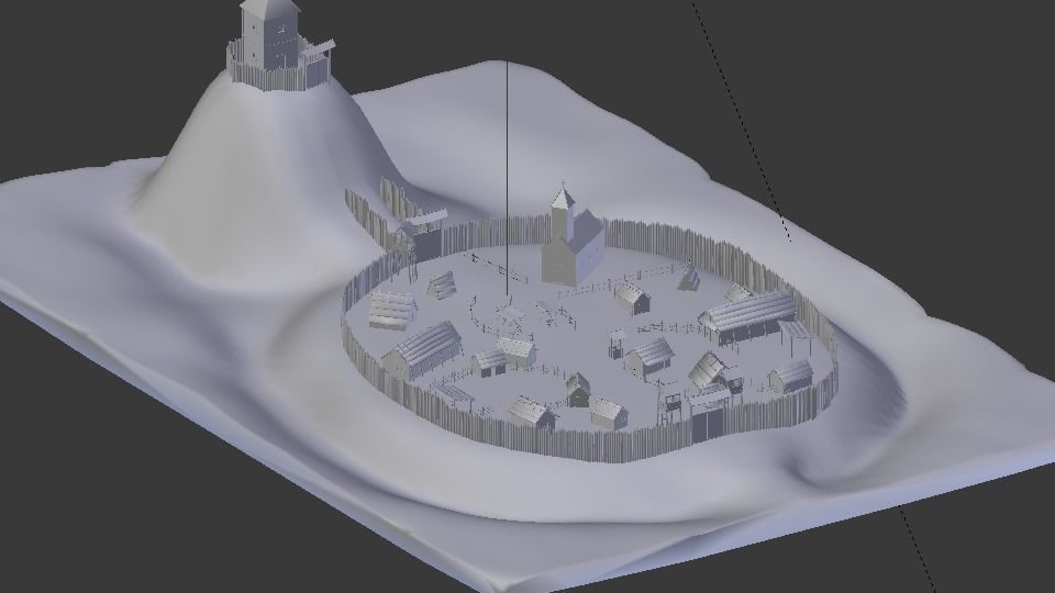 Early medieval castle Free low-poly 3D model_10