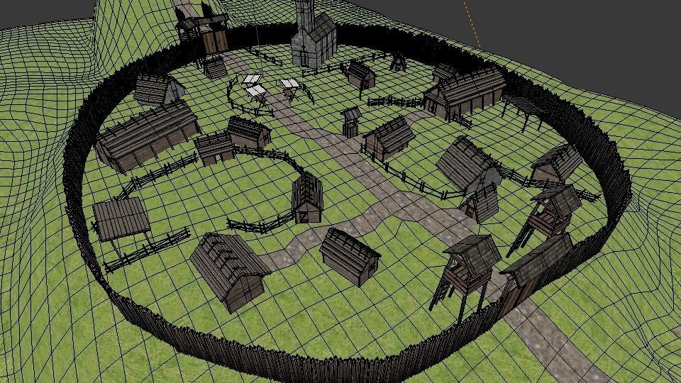 Early medieval castle Free low-poly 3D model_7