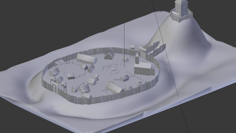 Early medieval castle Free low-poly 3D model_9
