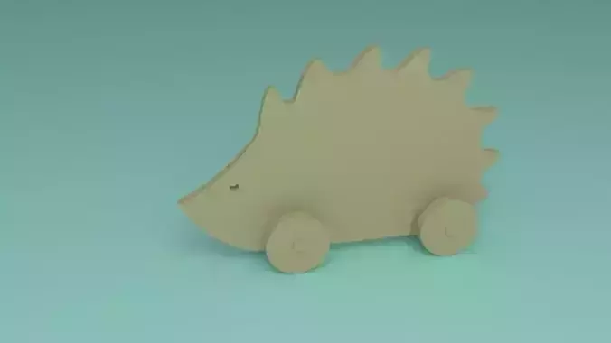 toy wooden hedgehog 2d