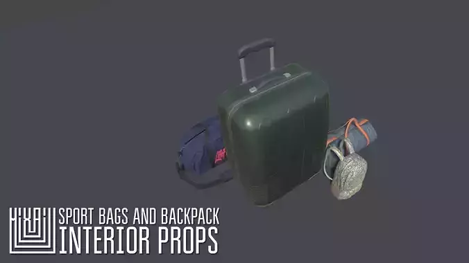 Sport bags and backpack - interior props