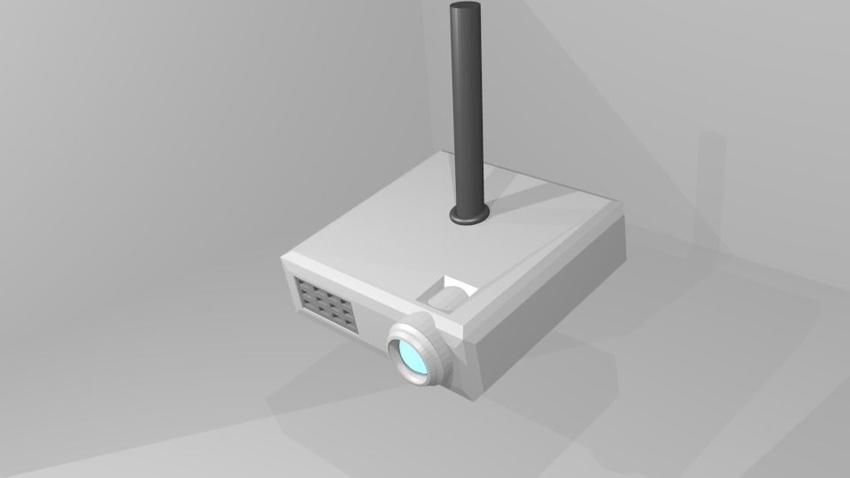 Ceiling Projector Low-poly 3D model_1