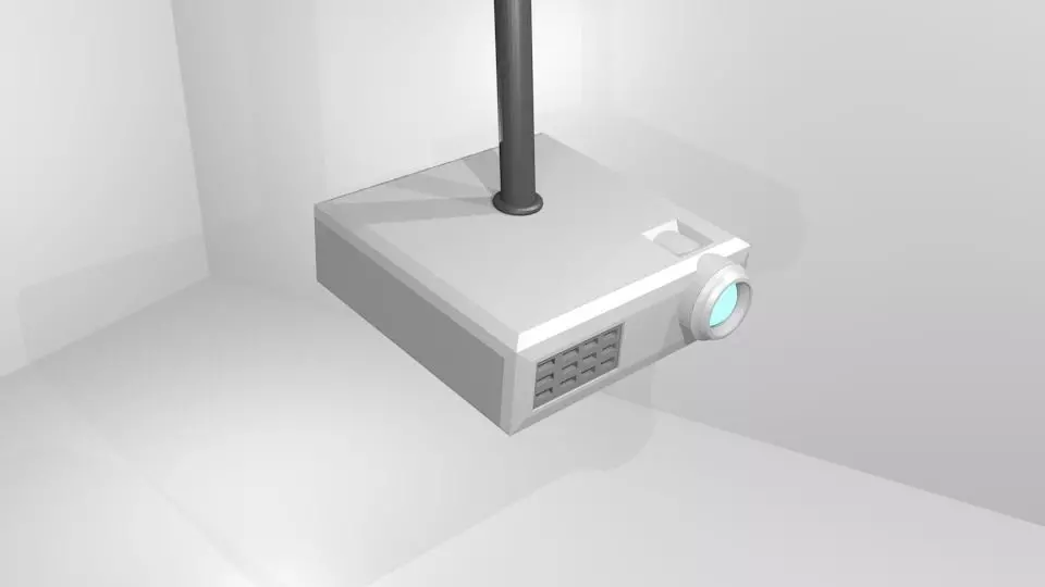 Ceiling Projector Low-poly 3D model_0