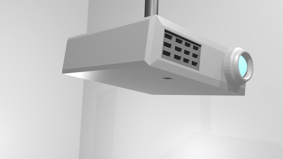 Ceiling Projector Low-poly 3D model_2