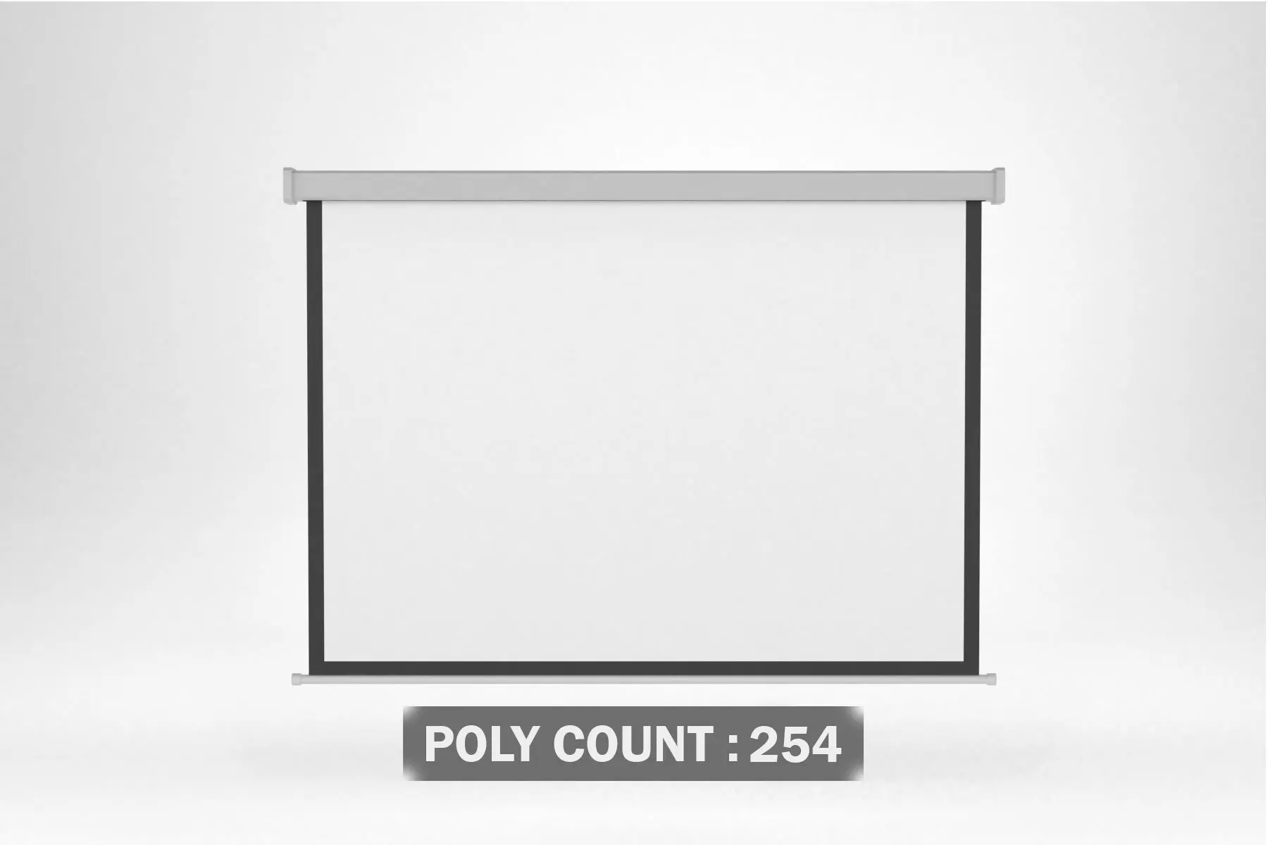 Wall Projection Screen For Projector Low-poly 3D model_0