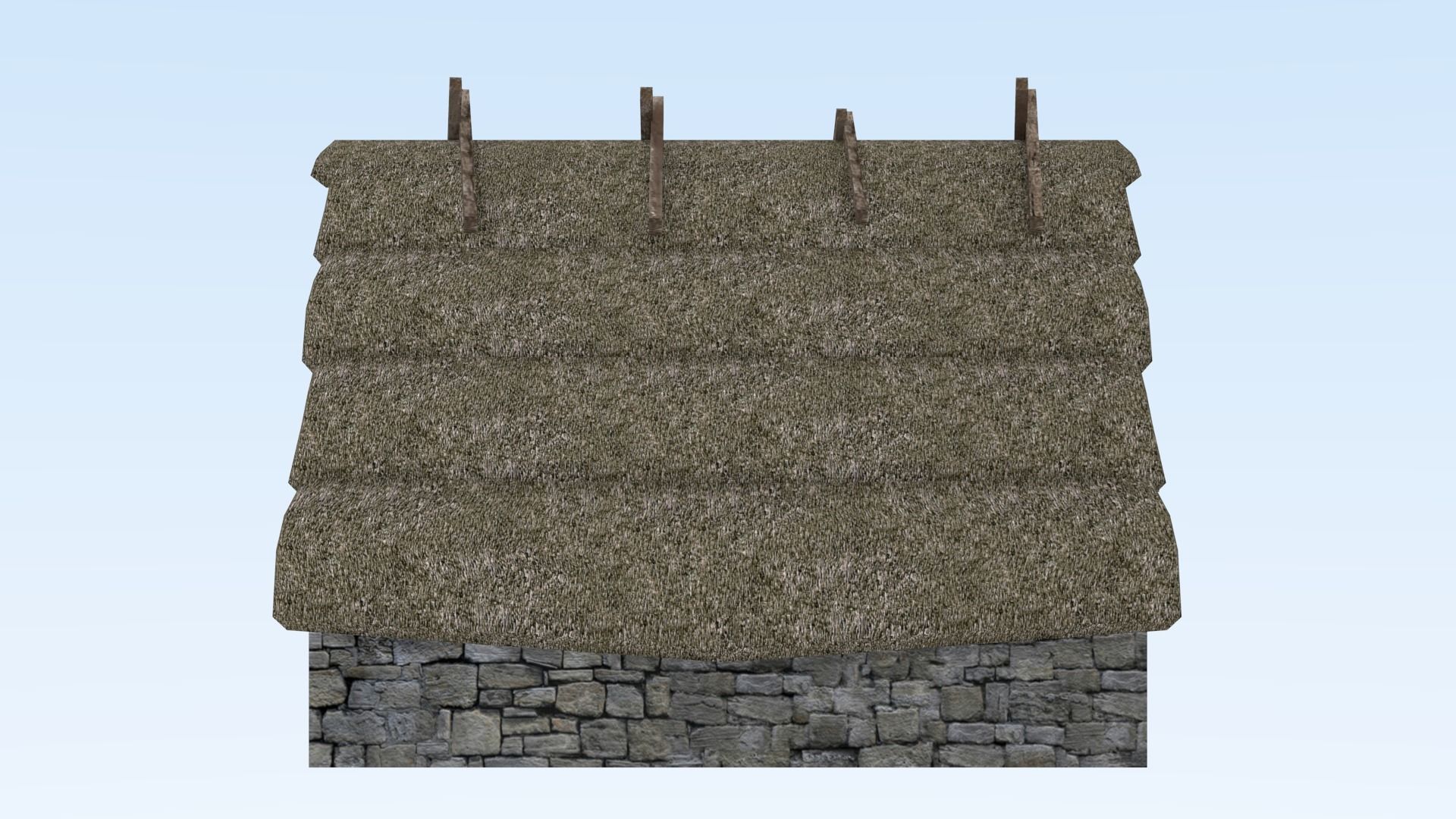 Stone medieval house Low-poly 3D model_5