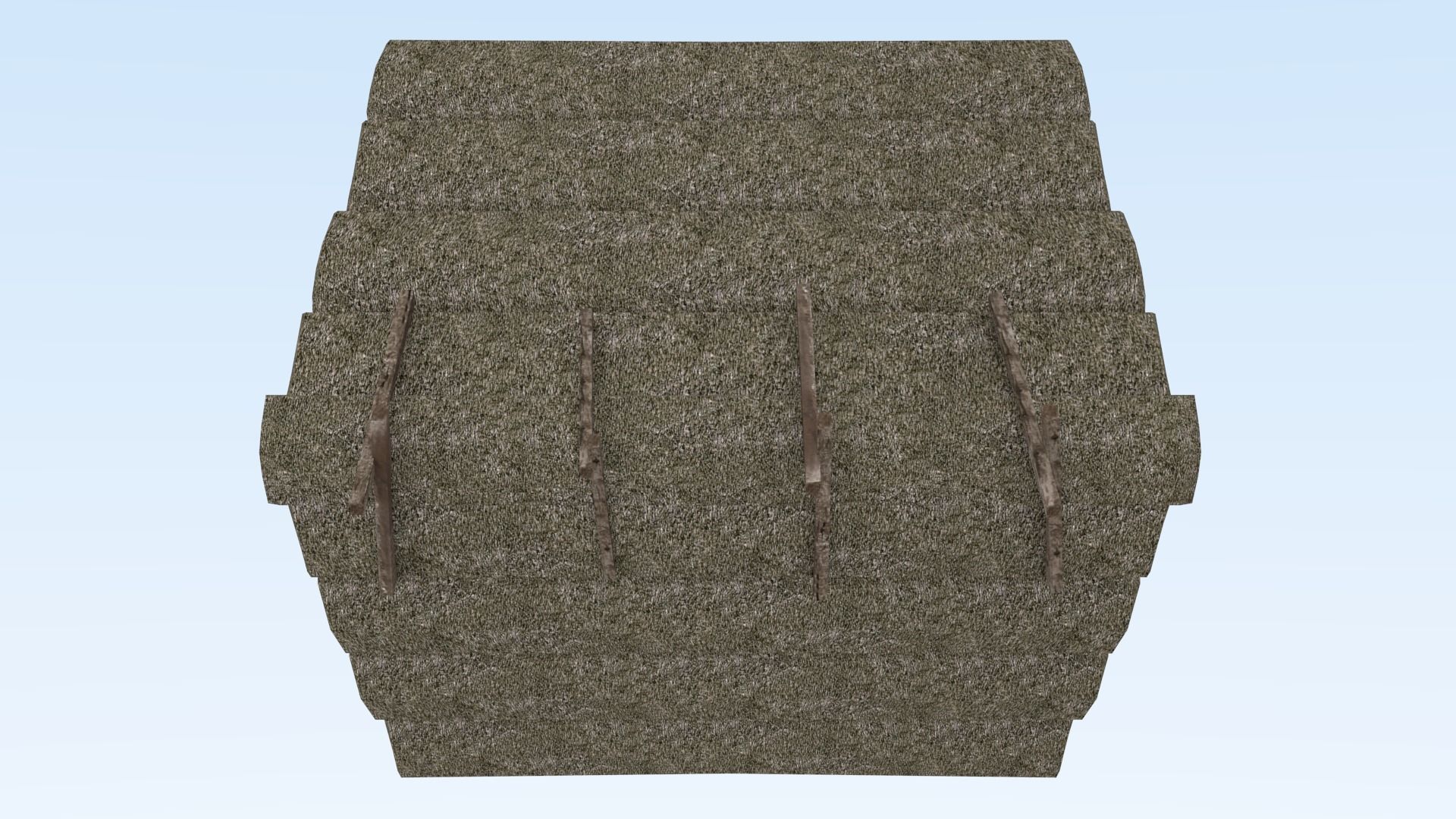 Stone medieval house Low-poly 3D model_6