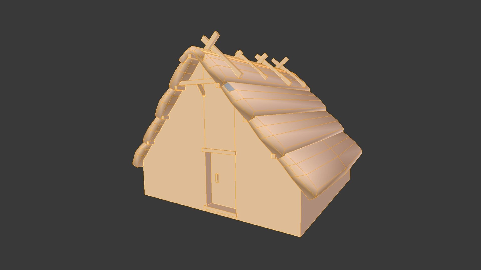 Stone medieval house Low-poly 3D model_8