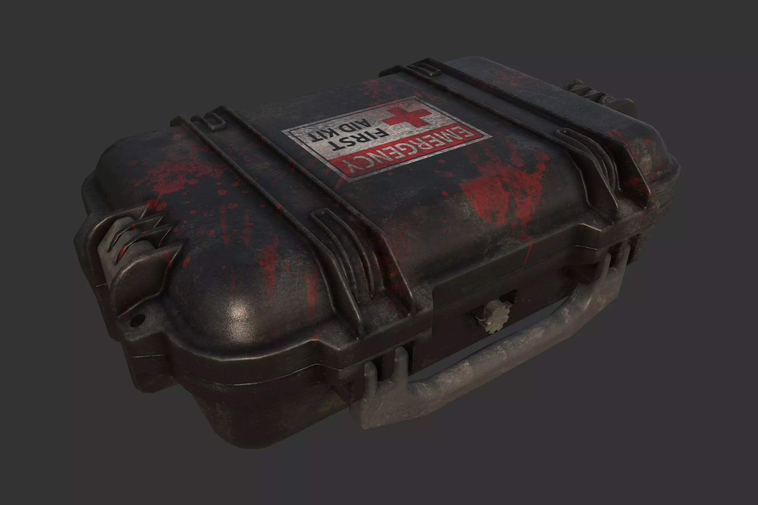 First Aid Kit Military Case Low-poly 3D model_0