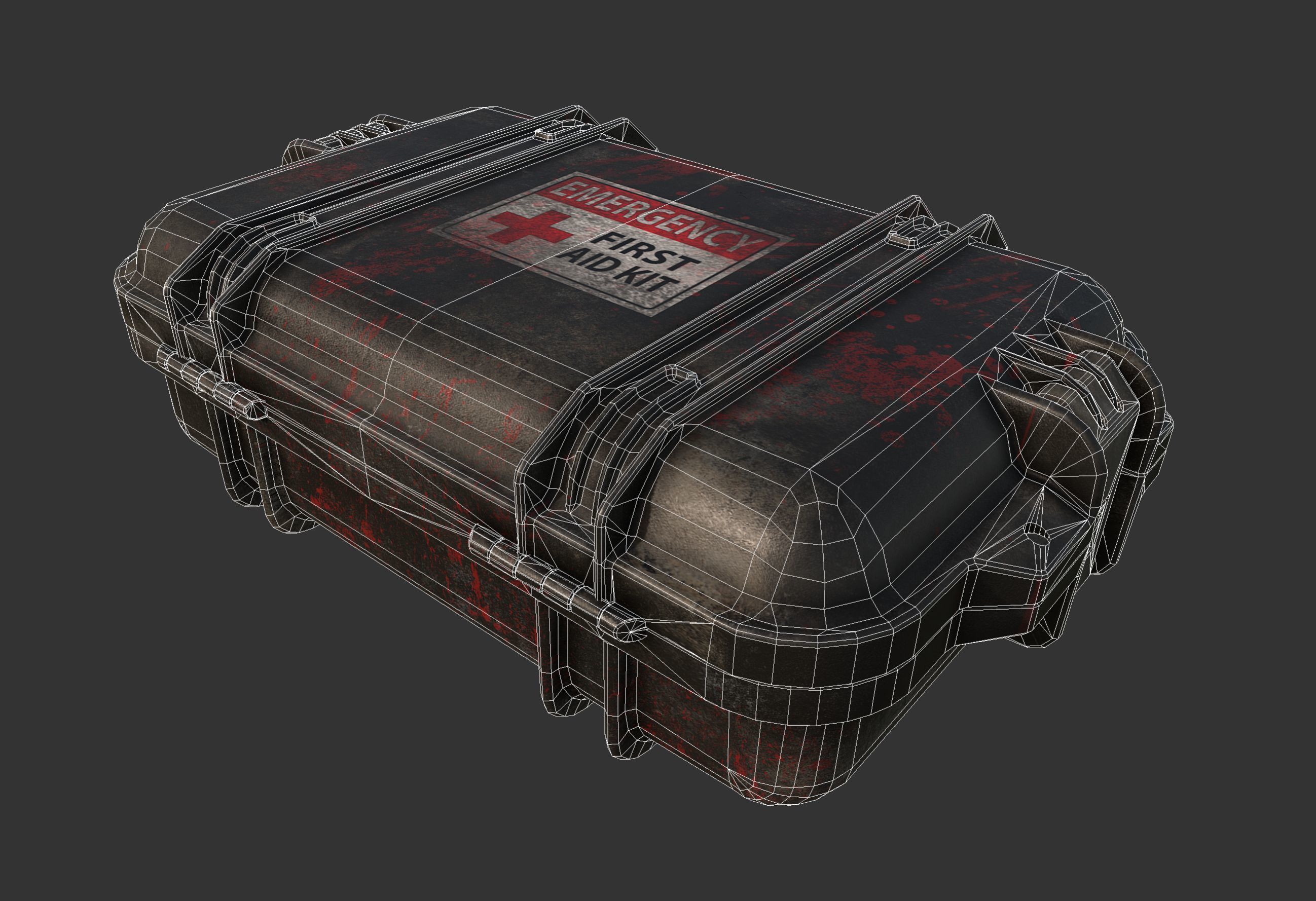 First Aid Kit Military Case Low-poly 3D model_3