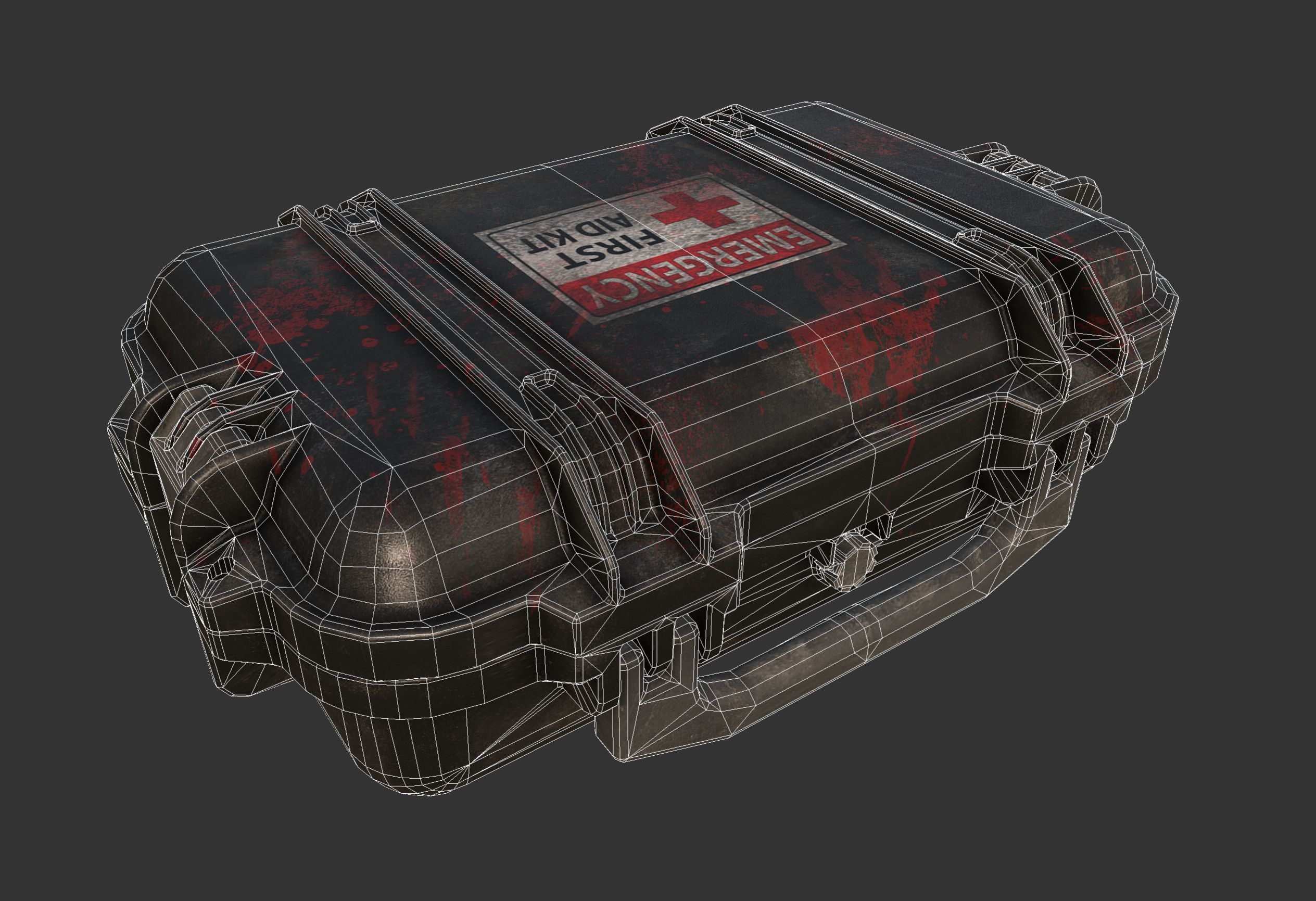First Aid Kit Military Case Low-poly 3D model_4