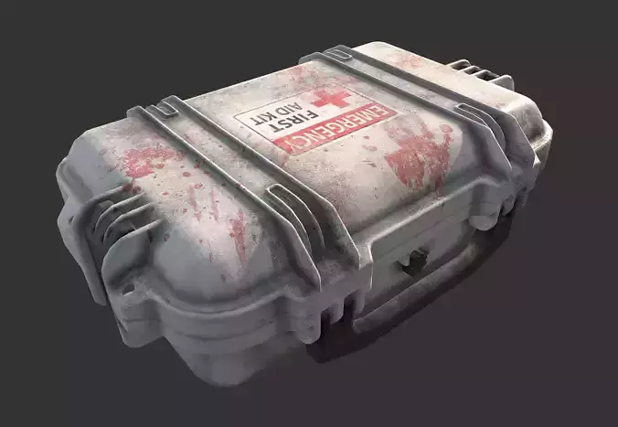 Military First Aid Kit Case Low-poly 3D model