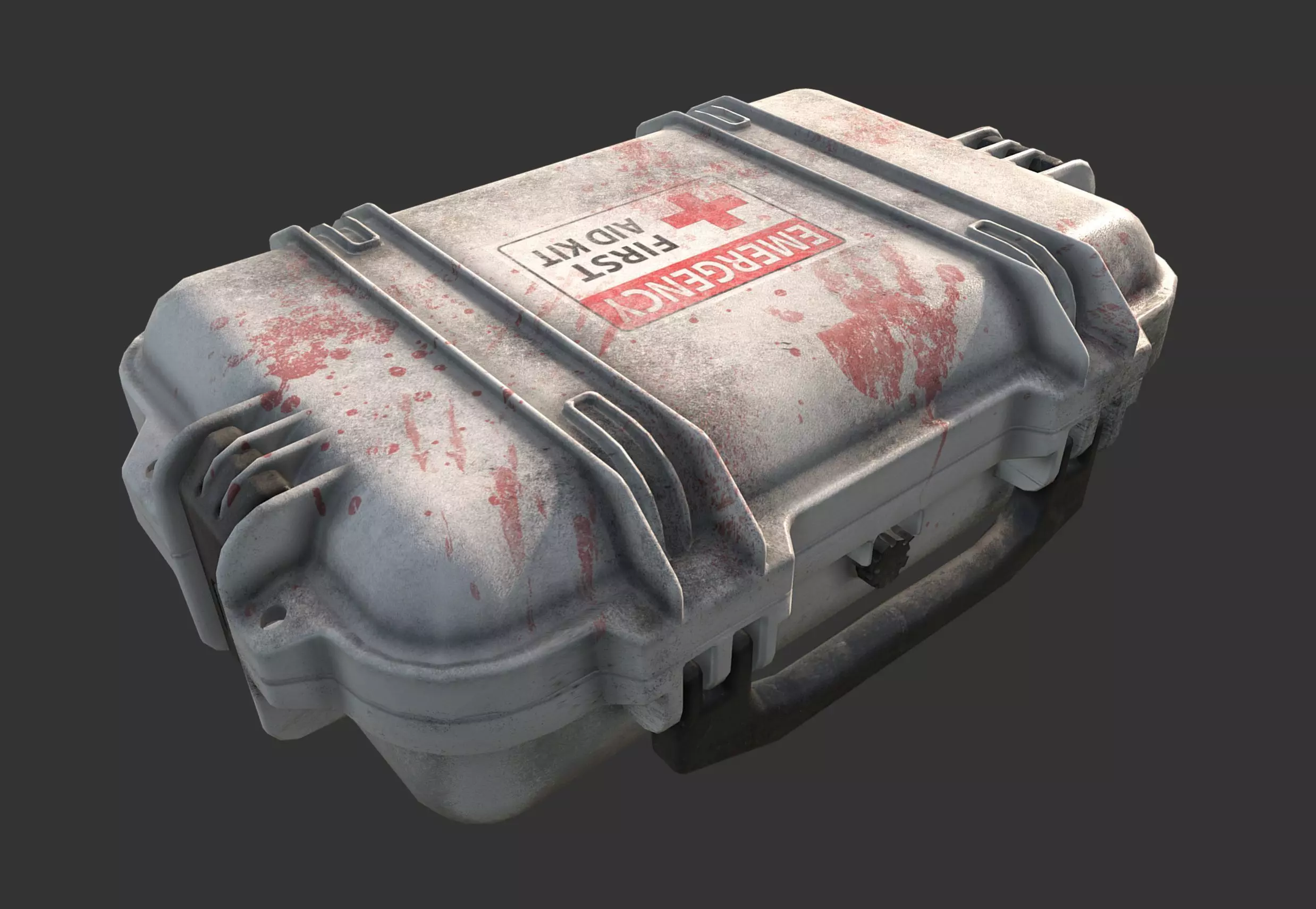 Military First Aid Kit Case Low-poly 3D model_0