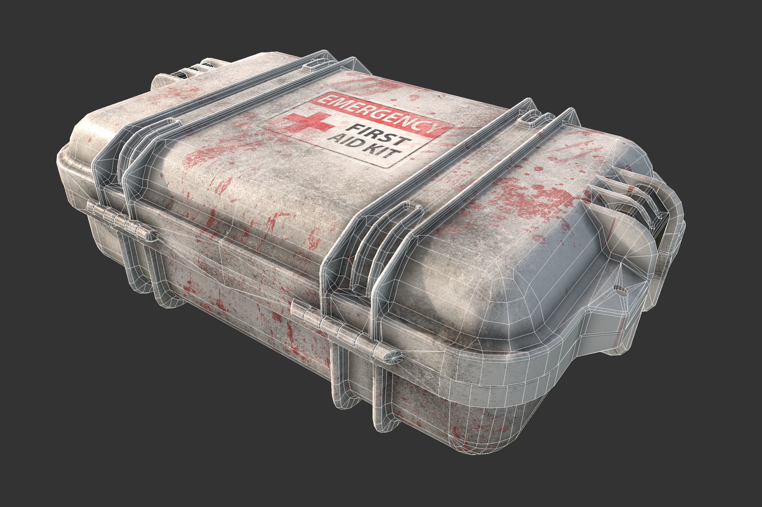 Military First Aid Kit Case Low-poly 3D model_4