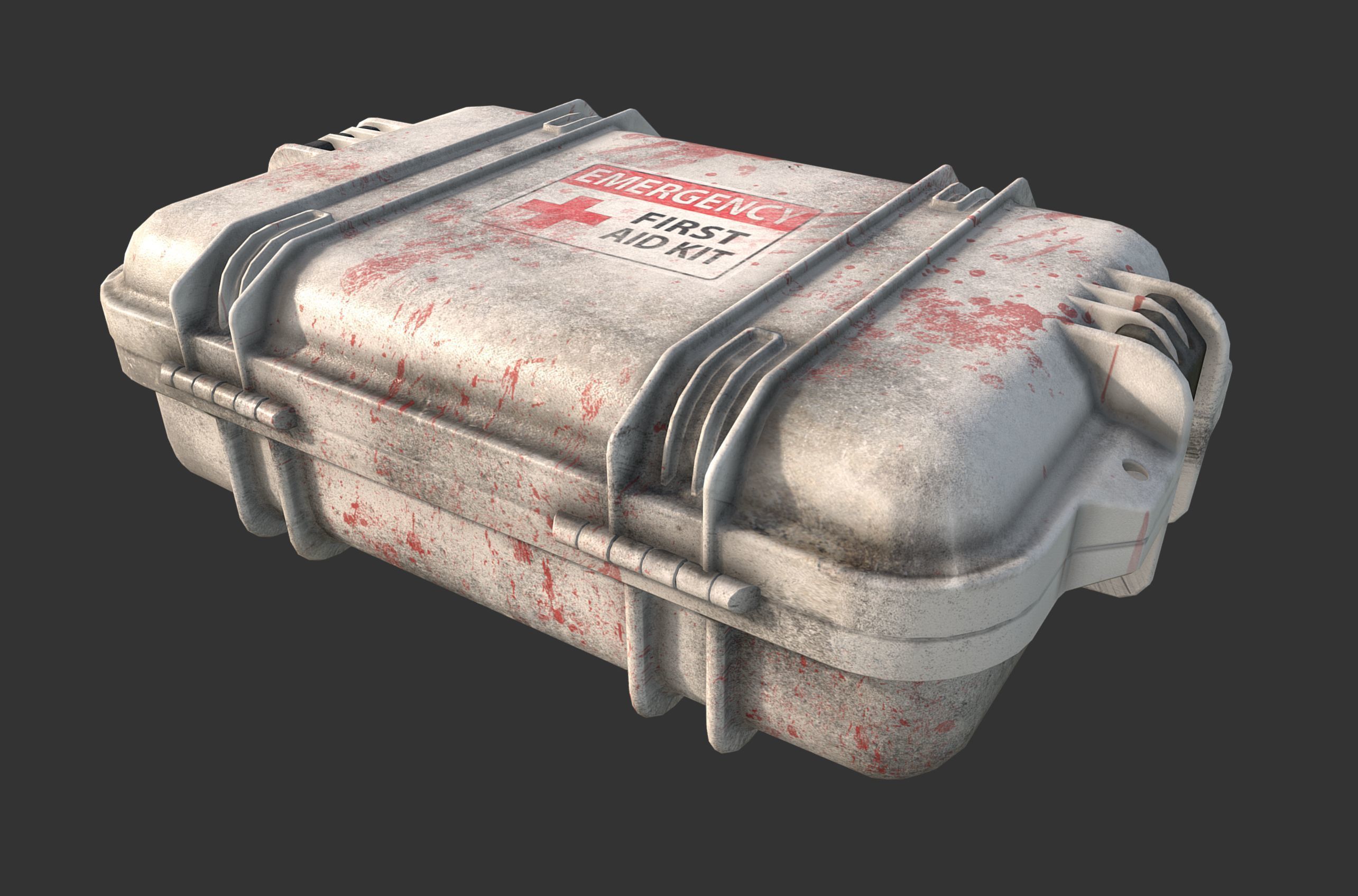 Military First Aid Kit Case Low-poly 3D model_1