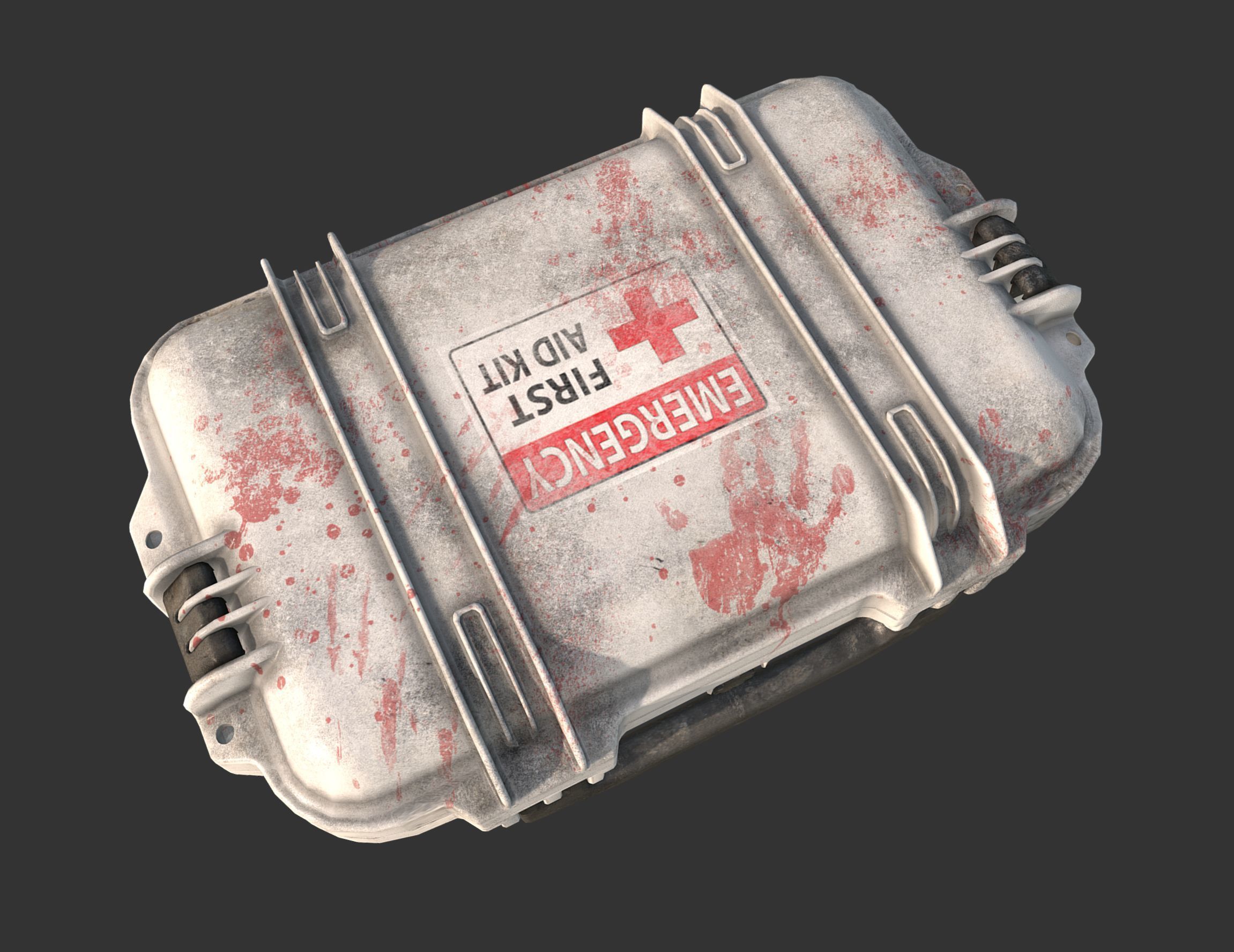 Military First Aid Kit Case Low-poly 3D model_2