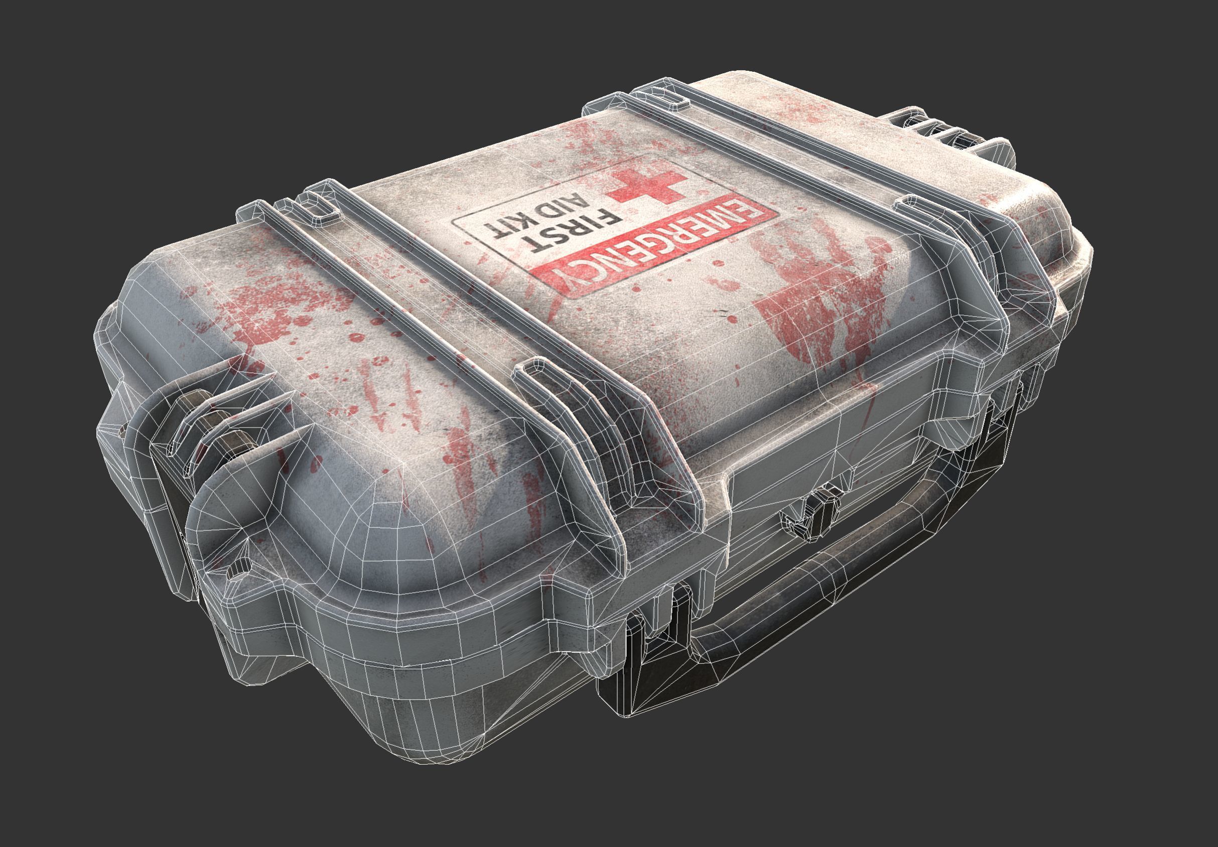 Military First Aid Kit Case Low-poly 3D model_5