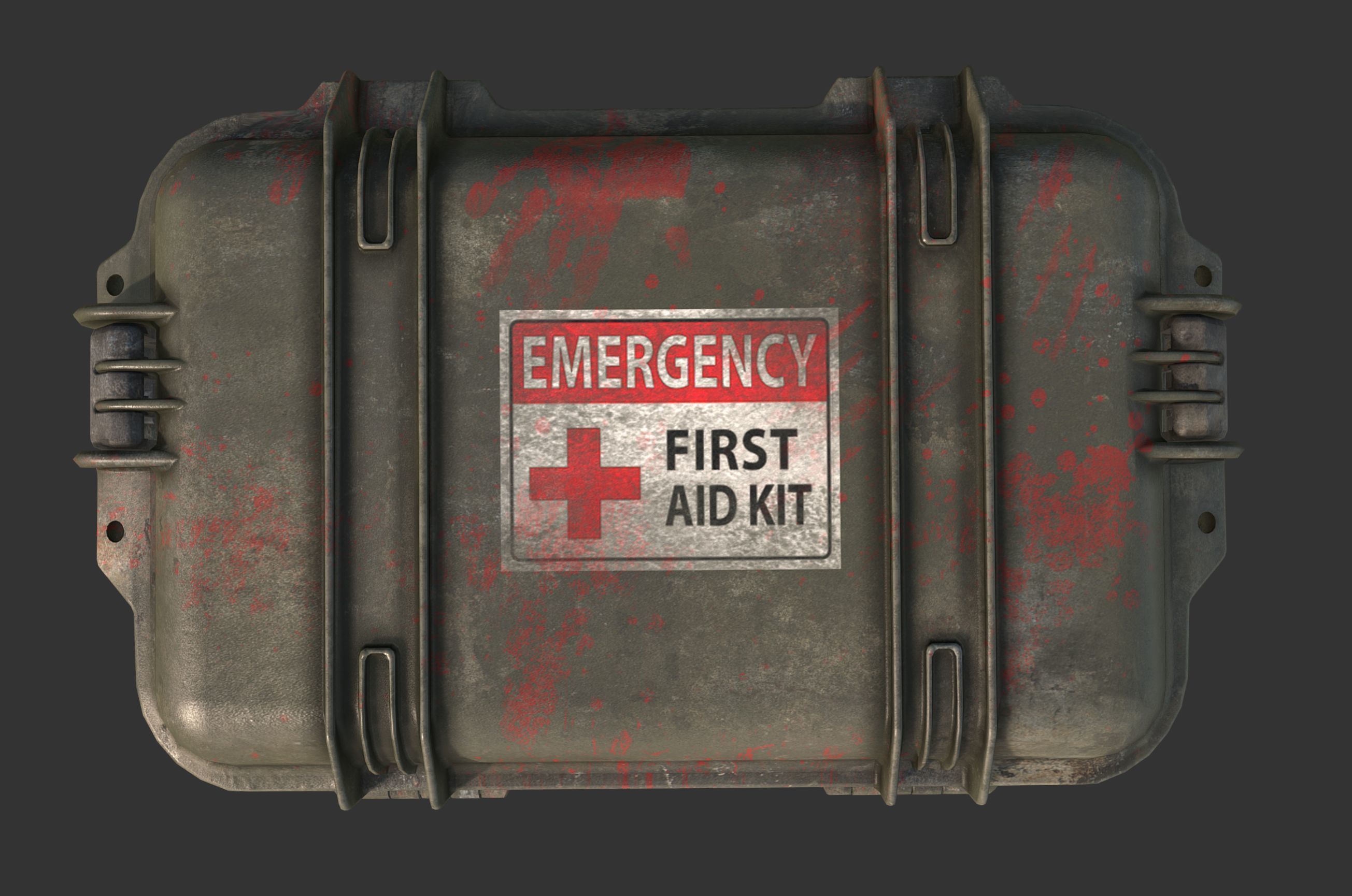 Military Case First Aid Kit Low-poly 3D model_2