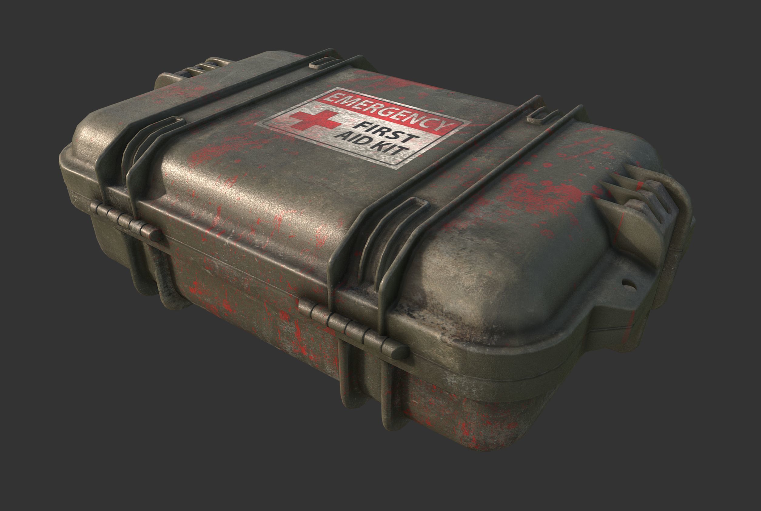Military Case First Aid Kit Low-poly 3D model_1