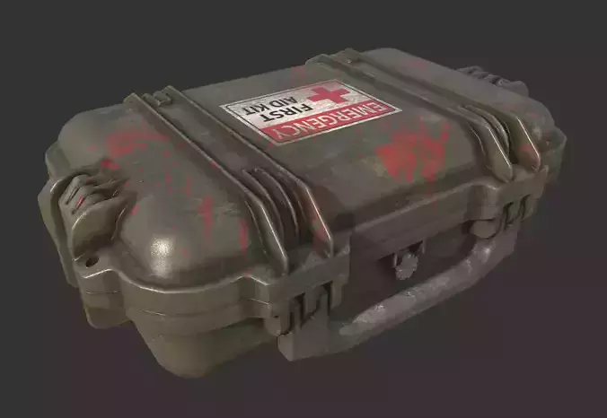 Military Case First Aid Kit Low-poly 3D model