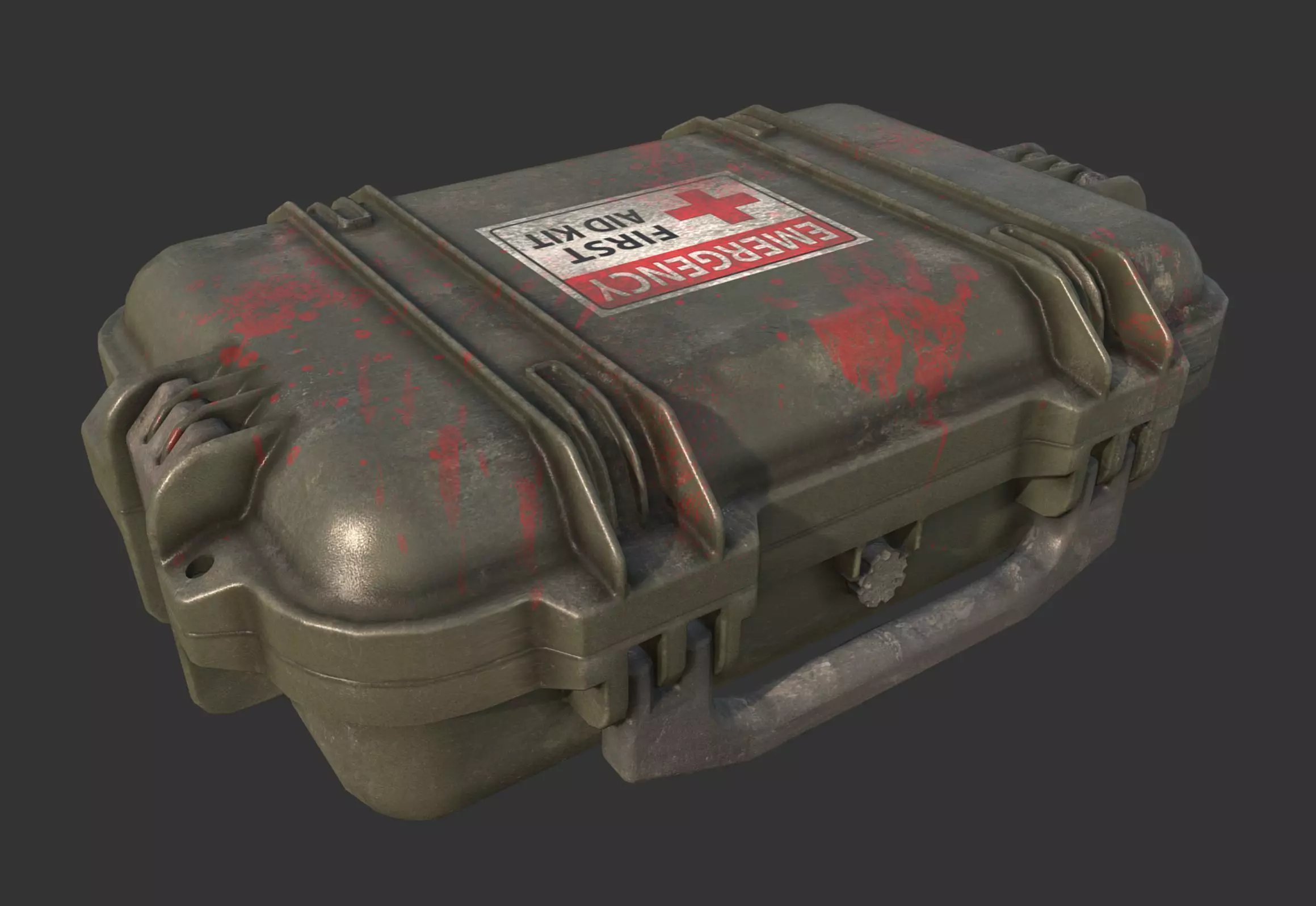 Military Case First Aid Kit Low-poly 3D model_0