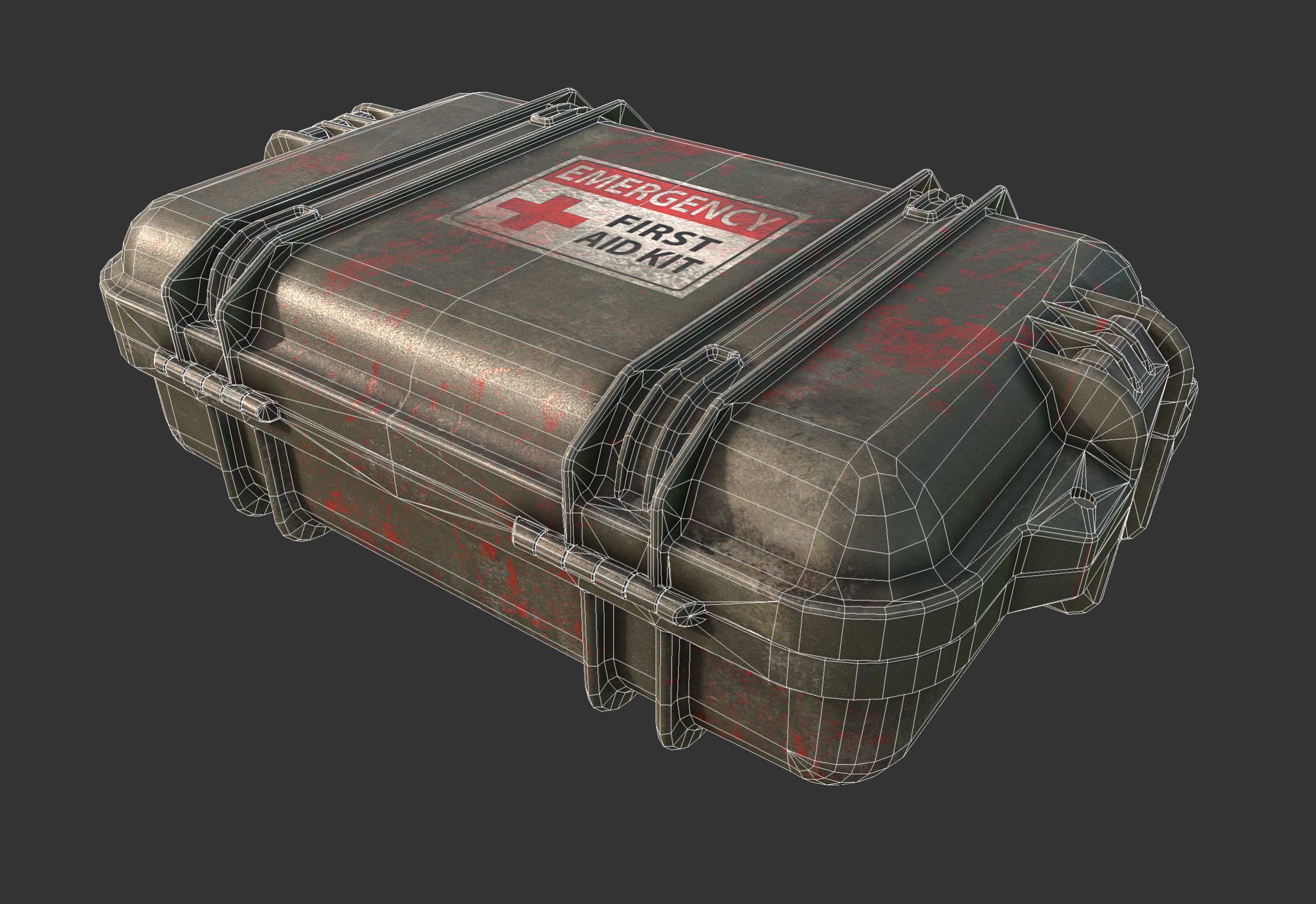 Military Case First Aid Kit Low-poly 3D model_4