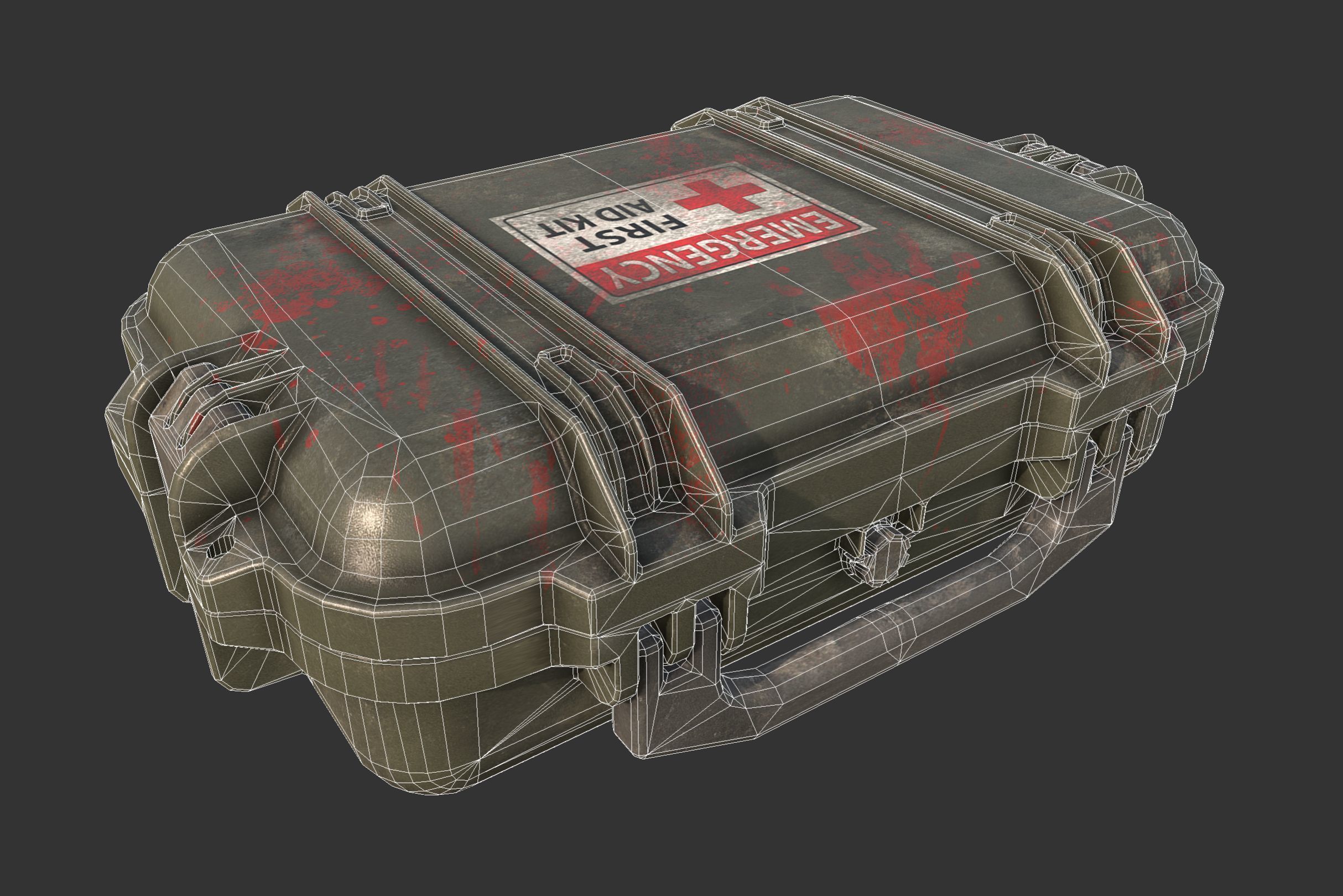 Military Case First Aid Kit Low-poly 3D model_3