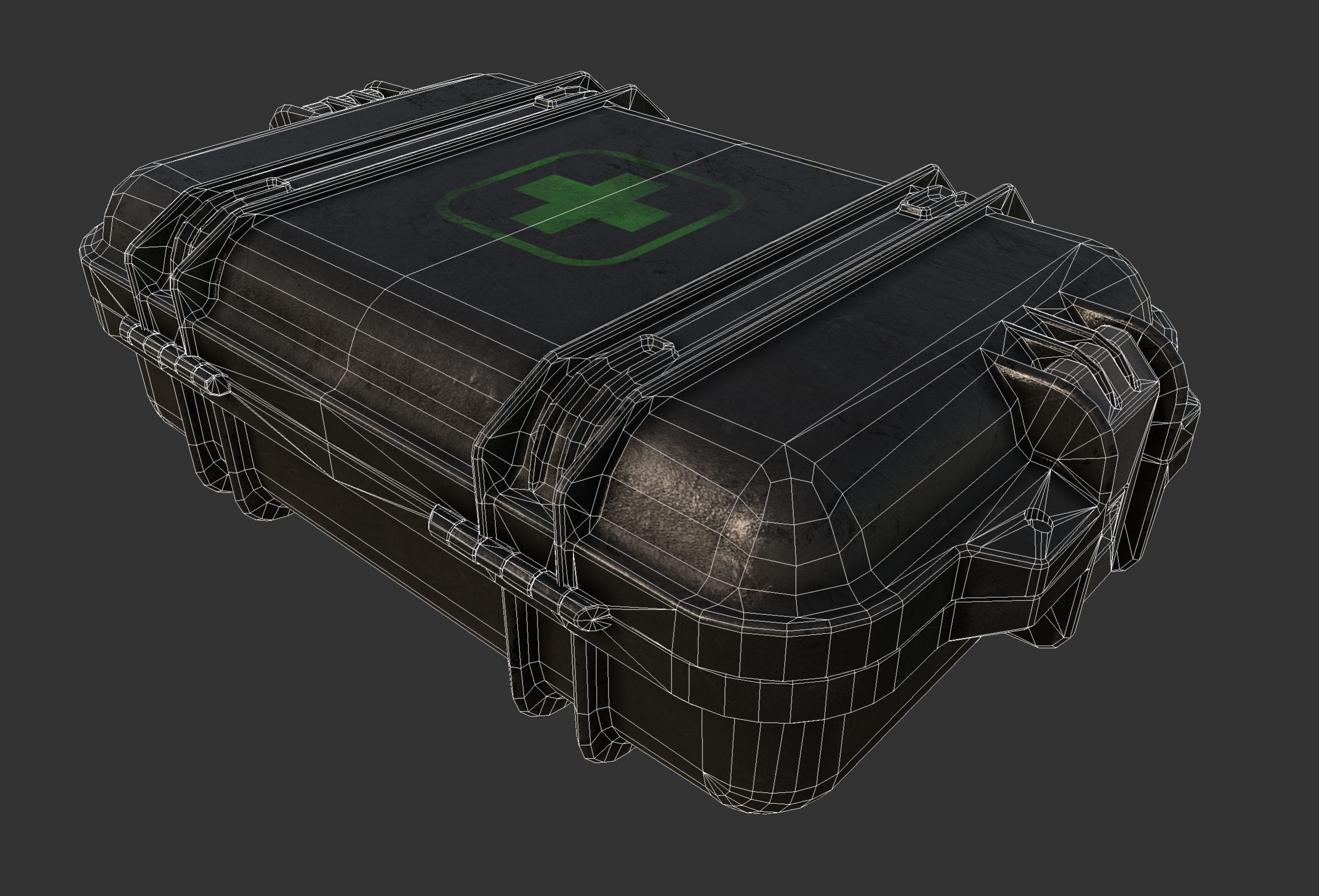 Military Case Weapon First Aid Kit Low-poly 3D model_2