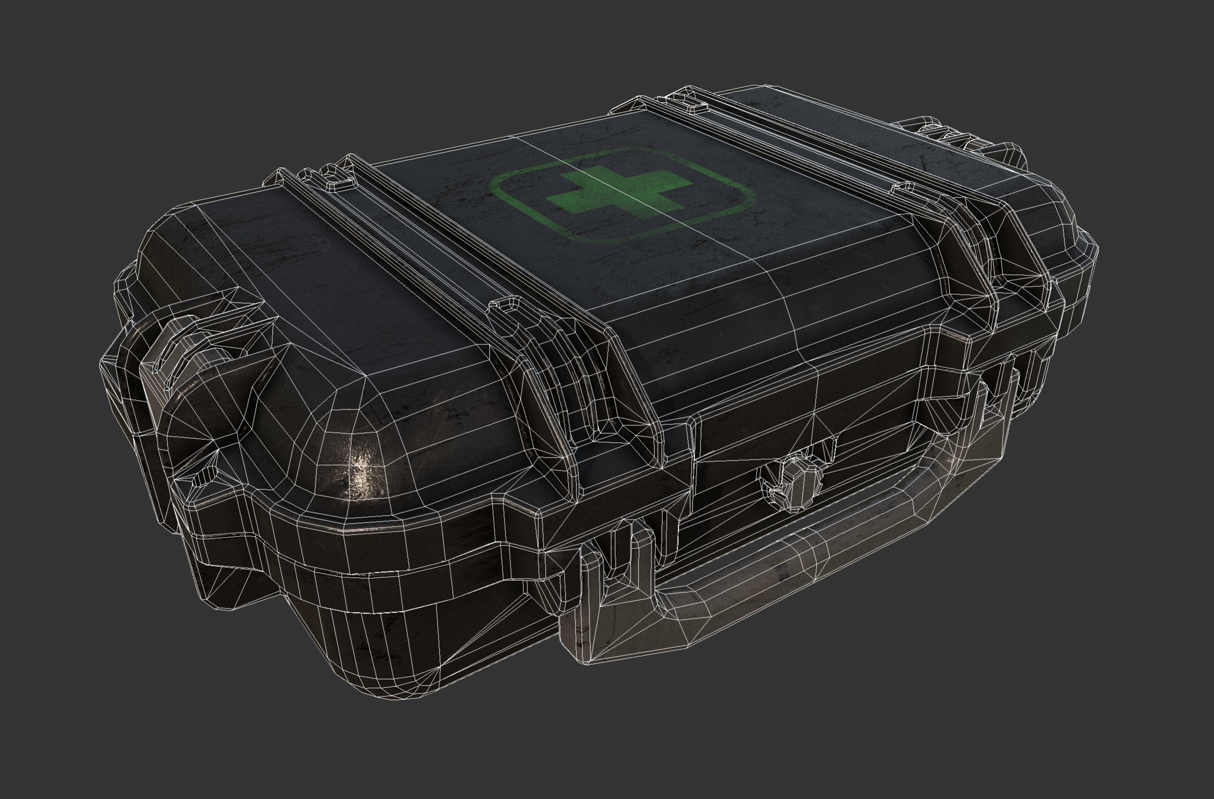 Military Case Weapon First Aid Kit Low-poly 3D model_3