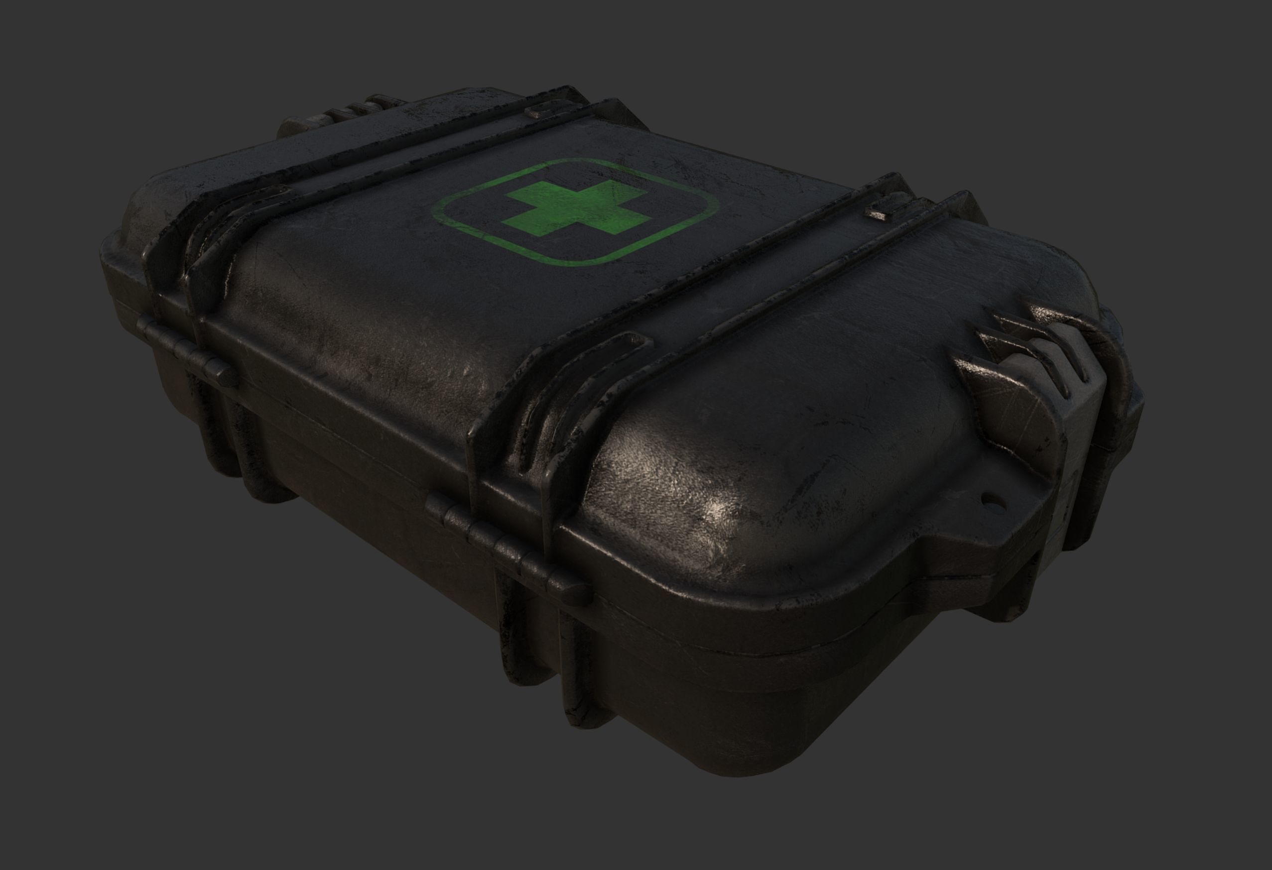 Military Case Weapon First Aid Kit Low-poly 3D model_1