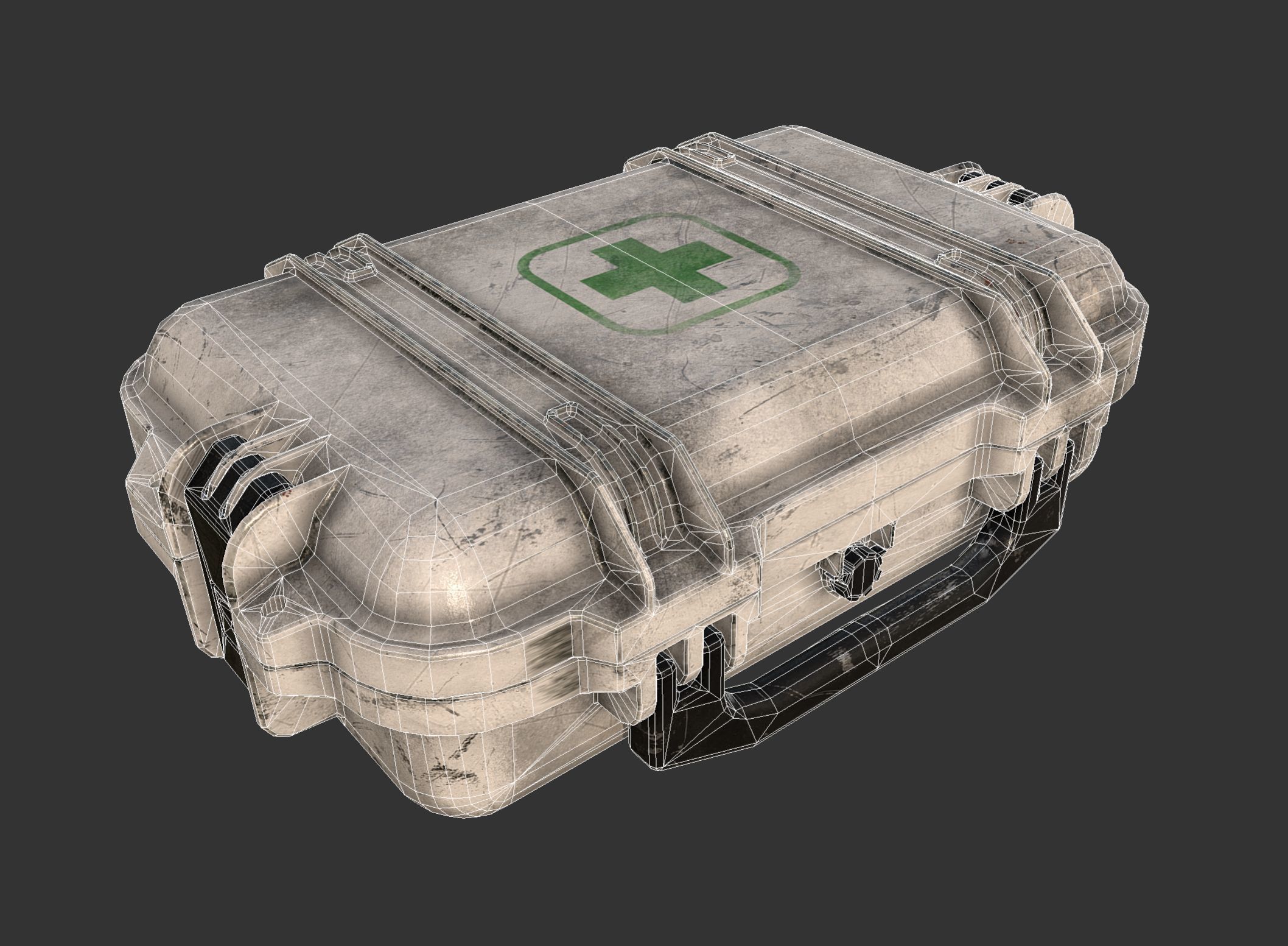 Military First Aid Kit Case Low-poly 3D model_2