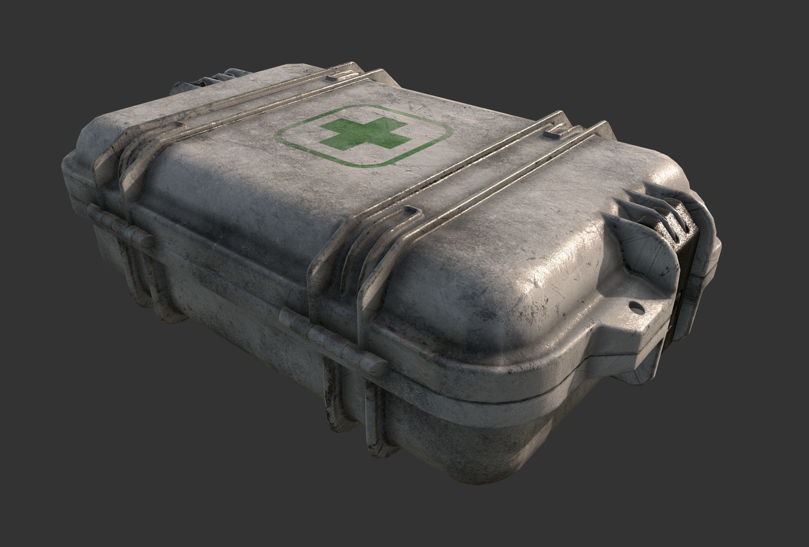 Military First Aid Kit Case Low-poly 3D model_1