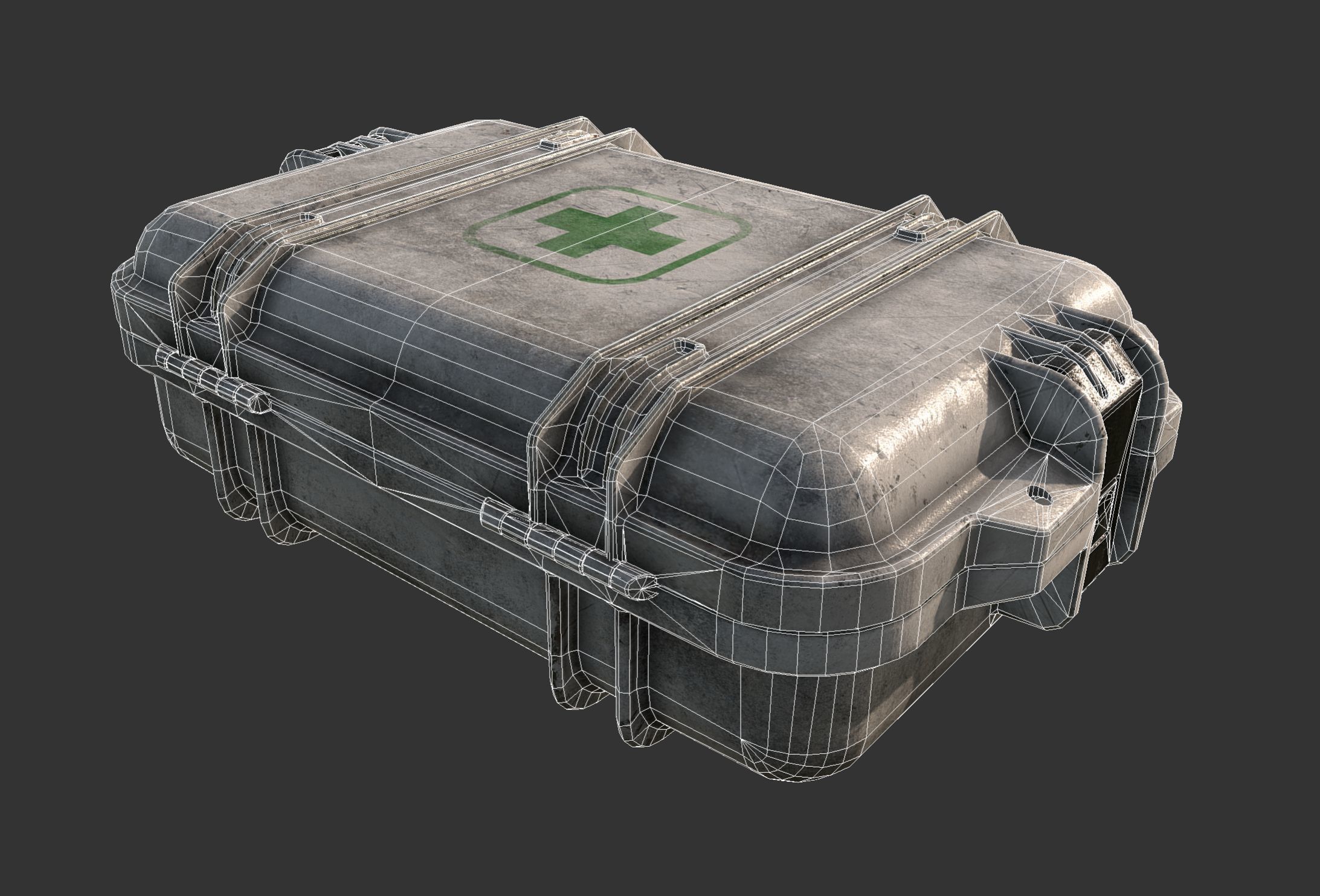 Military First Aid Kit Case Low-poly 3D model_3