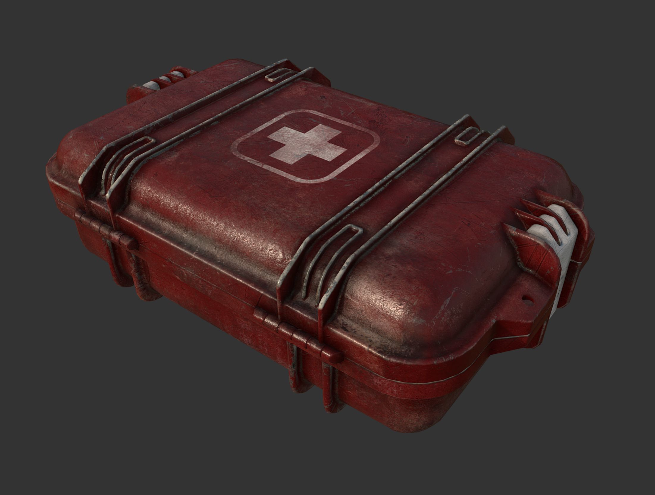 First Aid Medical Kit Case Low-poly 3D model_1
