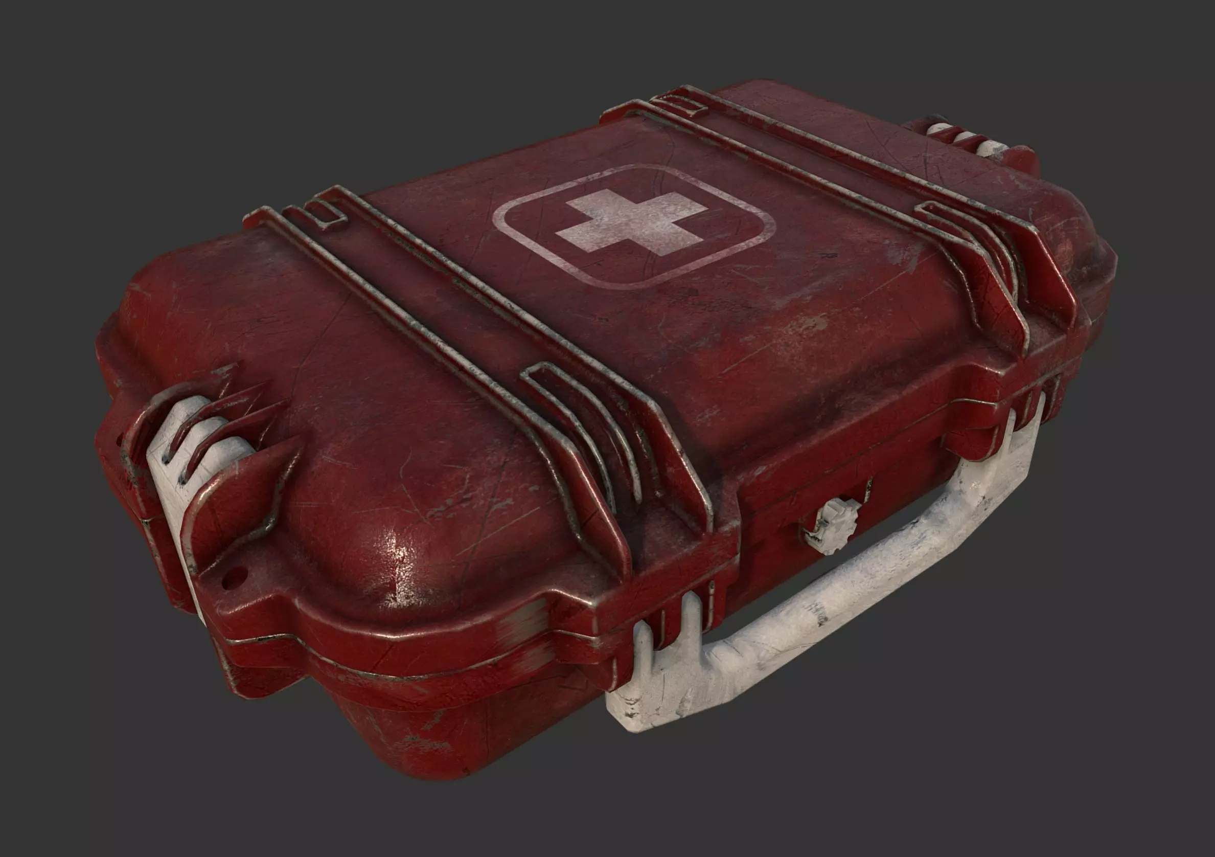 First Aid Medical Kit Case Low-poly 3D model_0